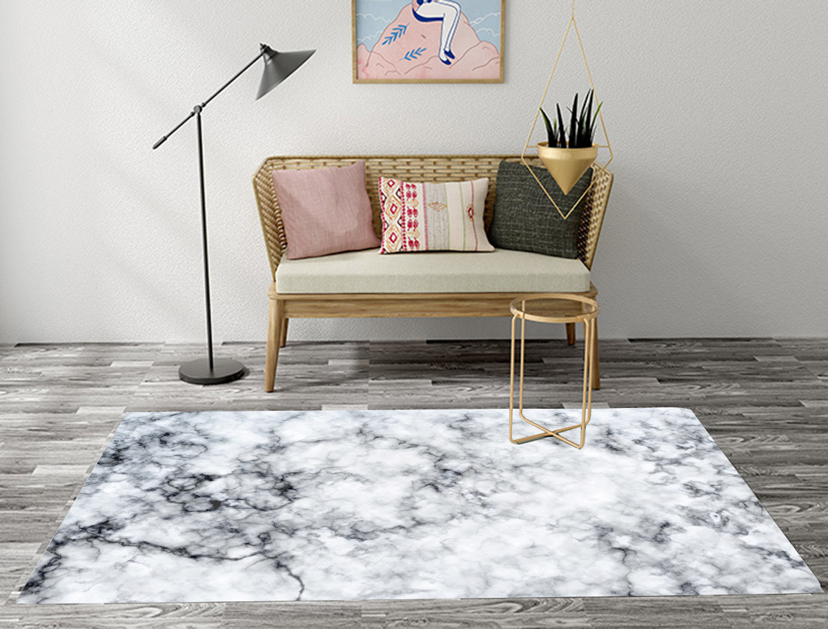 Abstract Marble Texture Bedroom Soft Carpet Anti-skid Area Rug Room Floor Mat