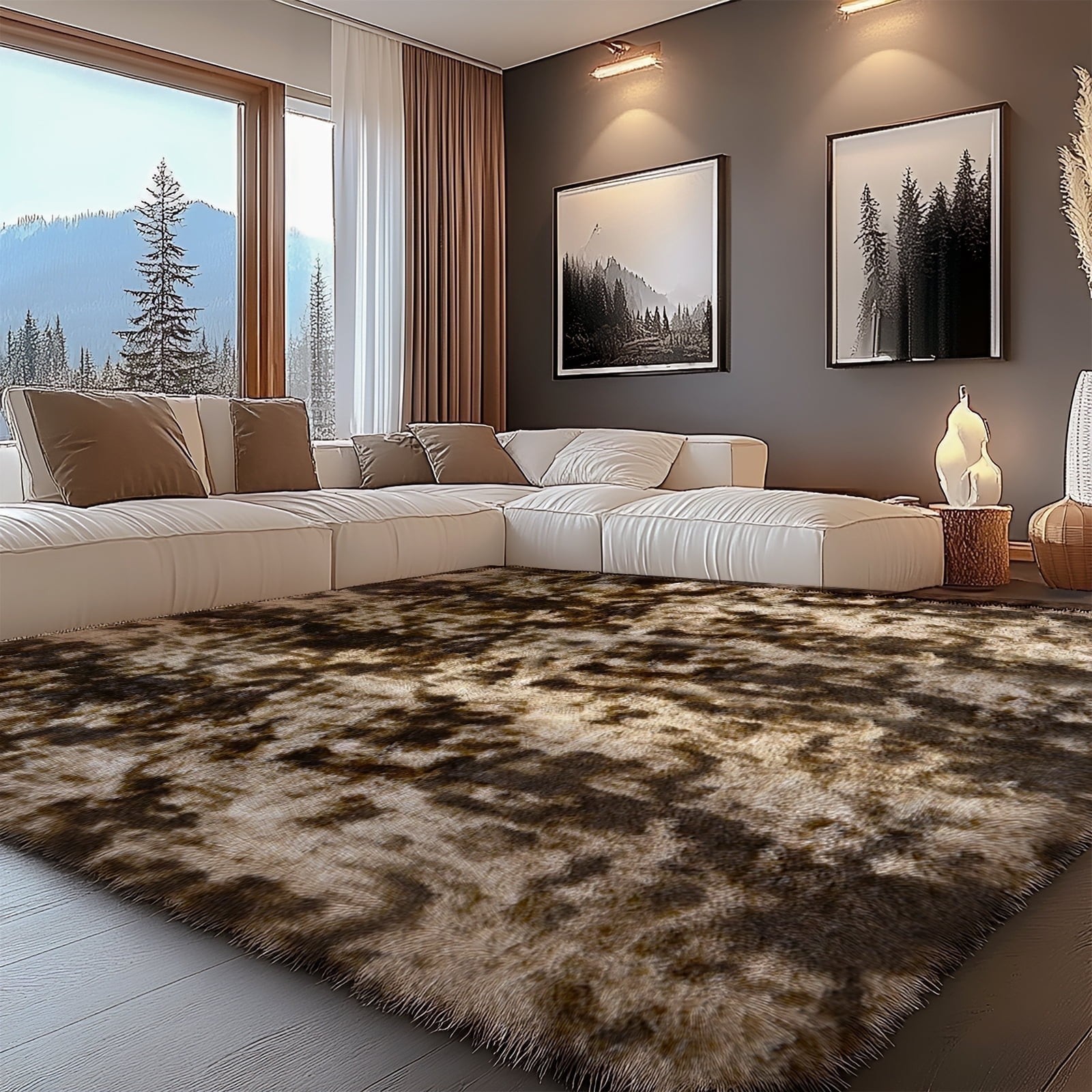 Fluffy Shag Area Rug Rectangle Plush Carpet Modern Living Room Bedroom Decor