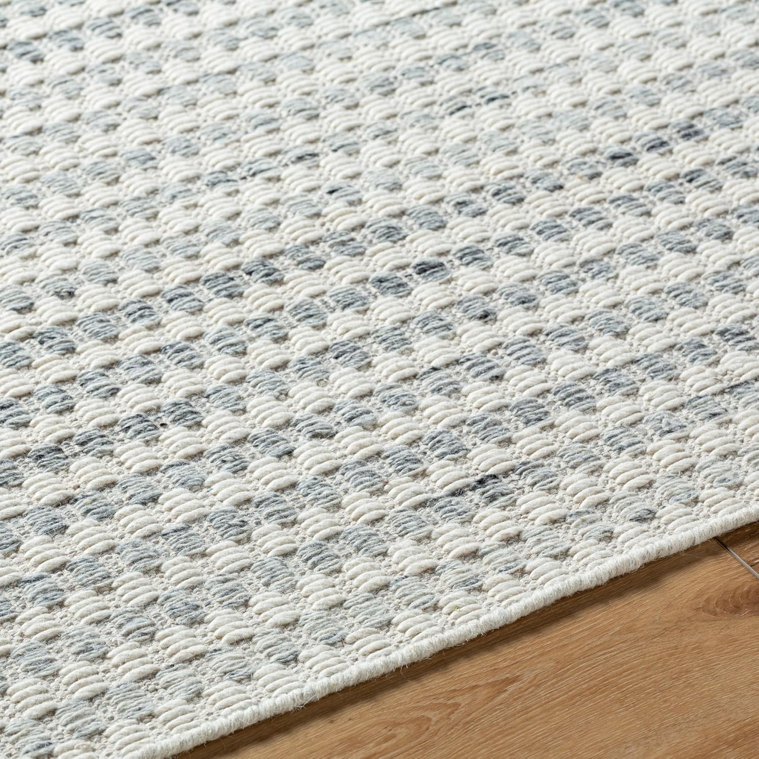 Mardin Contemporary Cottage Area Rug 3’6″ x 5’6″ White/Blue
