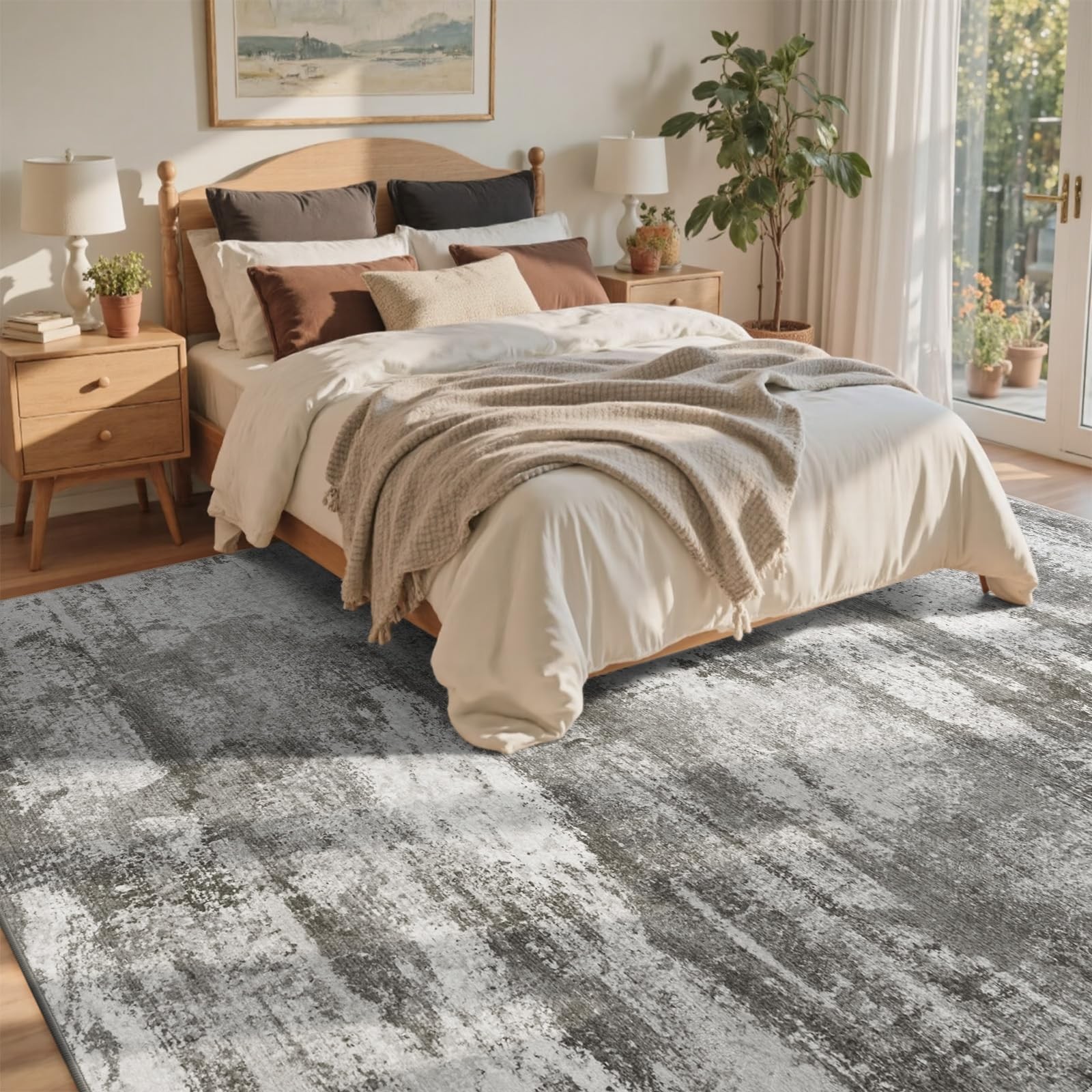 Cuzwlovita 4X6 Ft Abstract Area Rugs For Living Room Soft Non-Slip Modern
