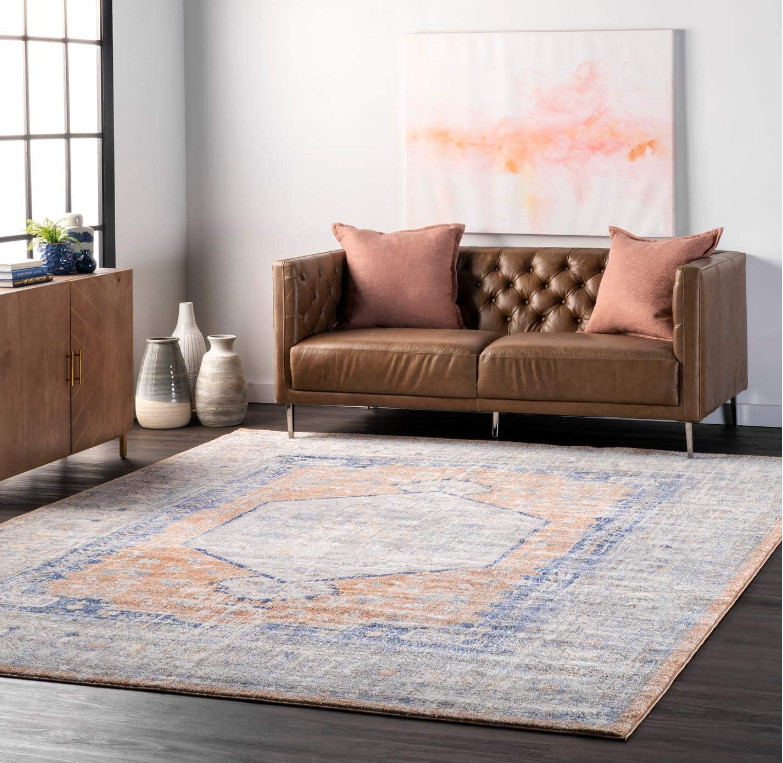 nuLOOM Vintage Jacquie Floral Area Rug | Peach | 4′ X 6′ | New Open Package