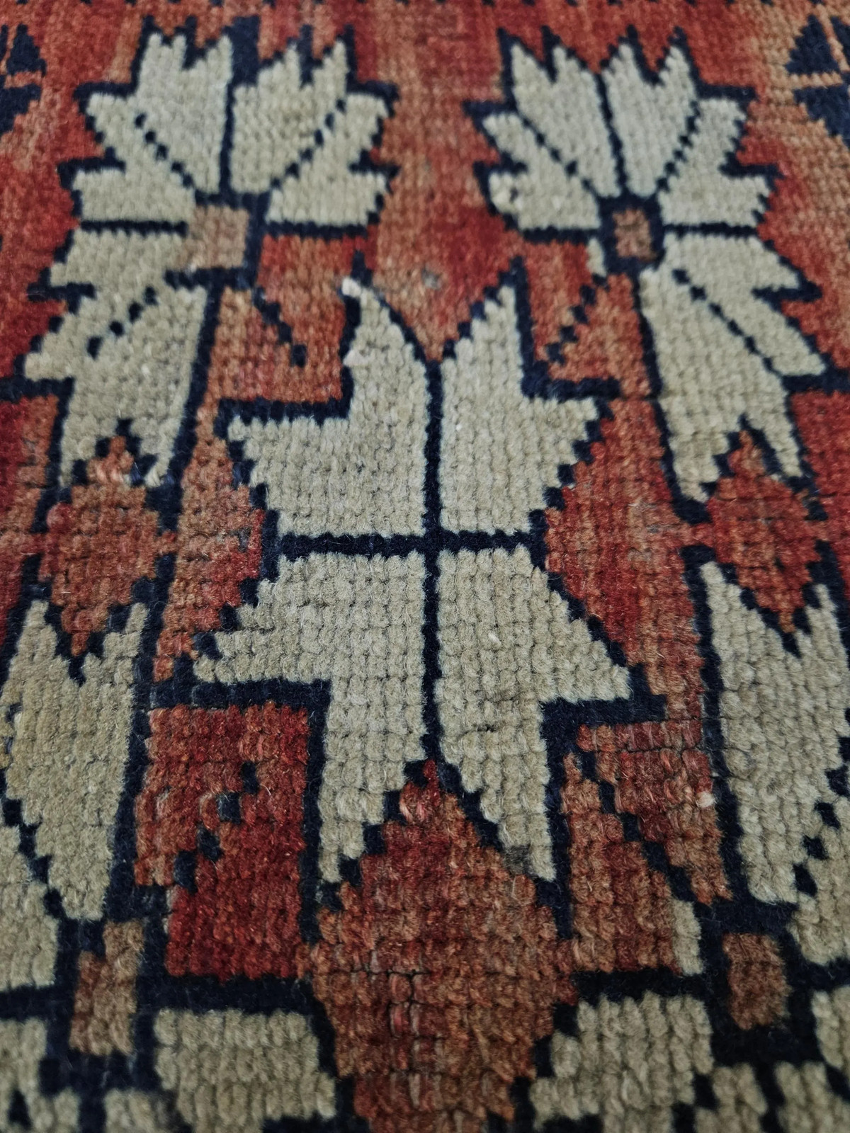 Handmade Wool Turkish Rug: 1.8 x 2.6 ft, Red Boho Decor