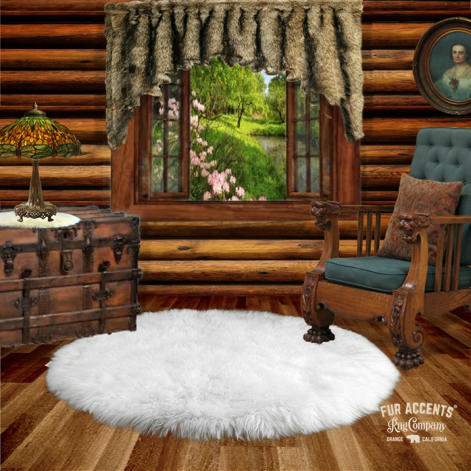 Plush Round Shag Area Rug White Faux Fur Sheepskin Shabby Chic All Sizes