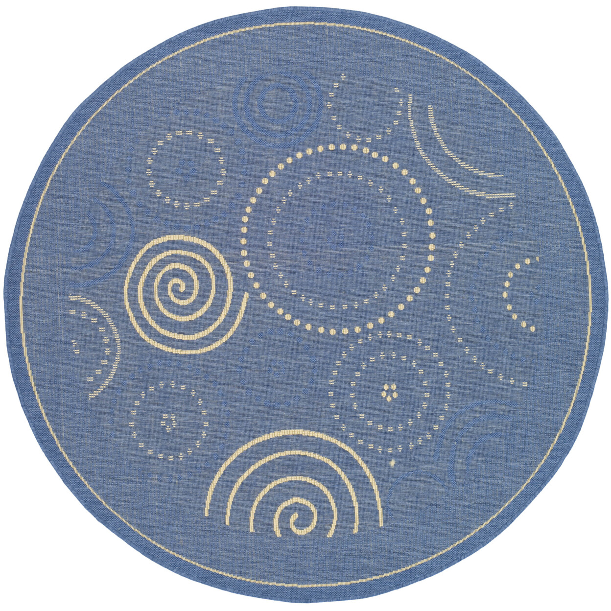 SAFAVIEH Outdoor CY1906-3103 Courtyard Blue / Natural Rug
