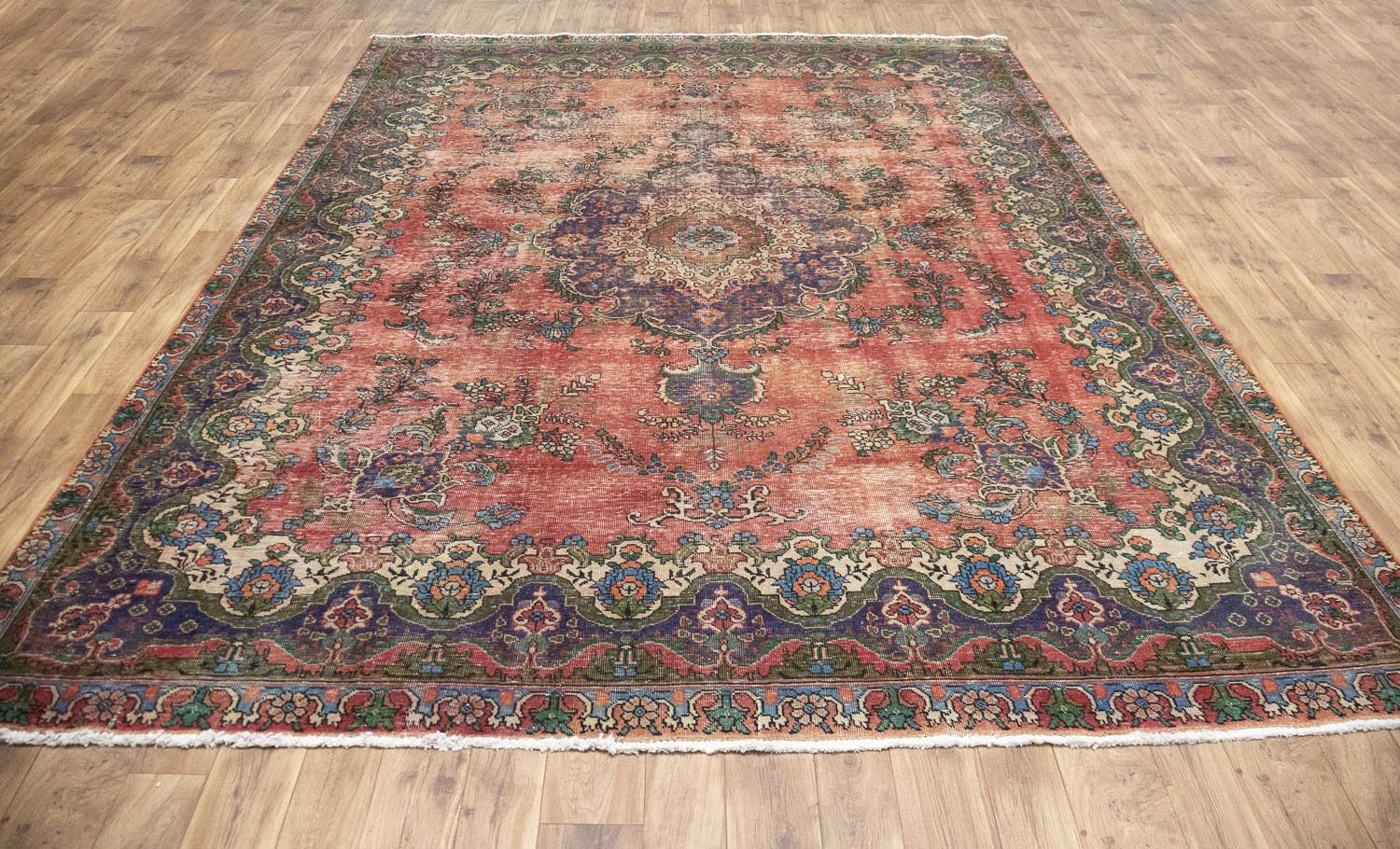 Semi-Antique Distressed Muted Colors Oriental Rug Extra Large Carpet 10×13 Ft