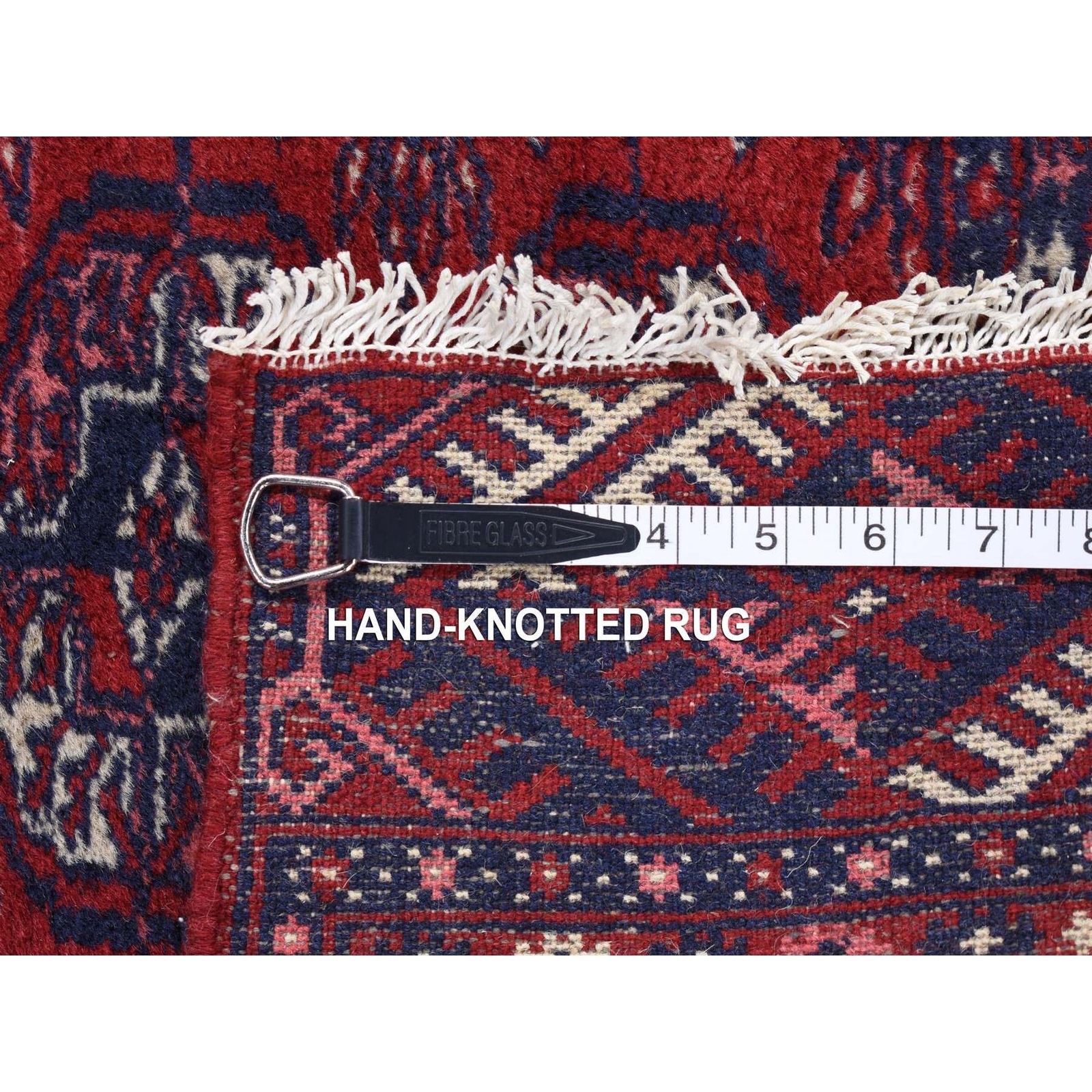 3’1″x5’4″ Crimson Red Old Turkeman Bokara Hand Knotted Clean Wool Rug R80719