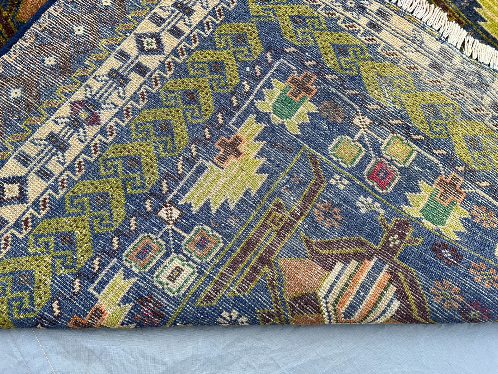 3’7 x 6’6 Ft Classic Baluchi Tribal Rug – Geometric Bird Motif Afghan Carpet