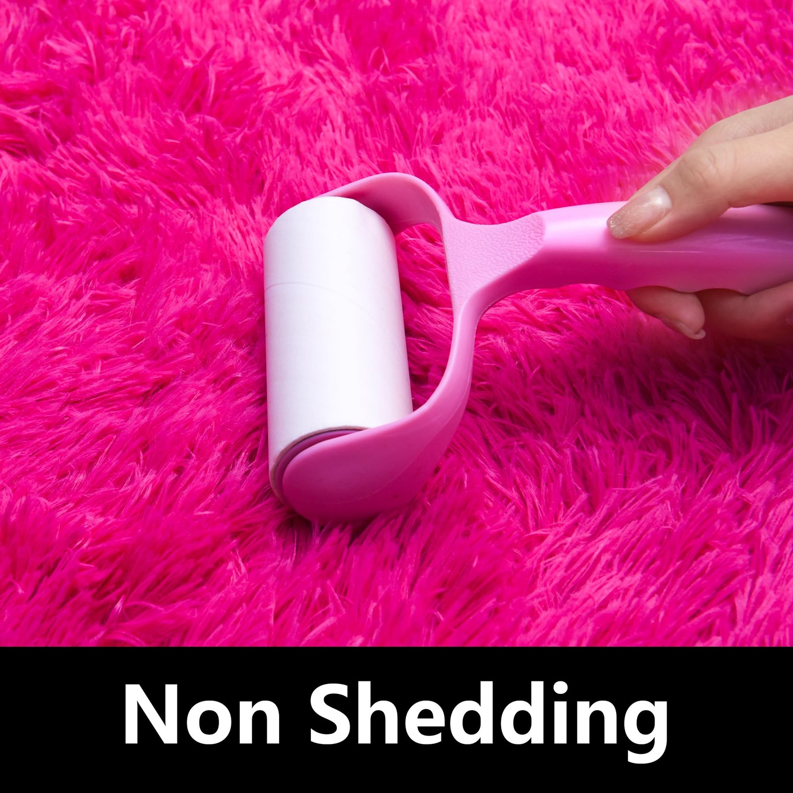 4×6 Hot Pink Fluffy Rugs for Bedroom, Flame Retardant Plush Shaggy Rug