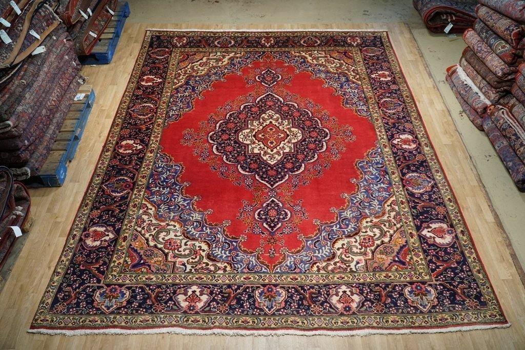 10′ x 13′ Red High Design Semi Antique Perssiaan Saroukk Rug 74814