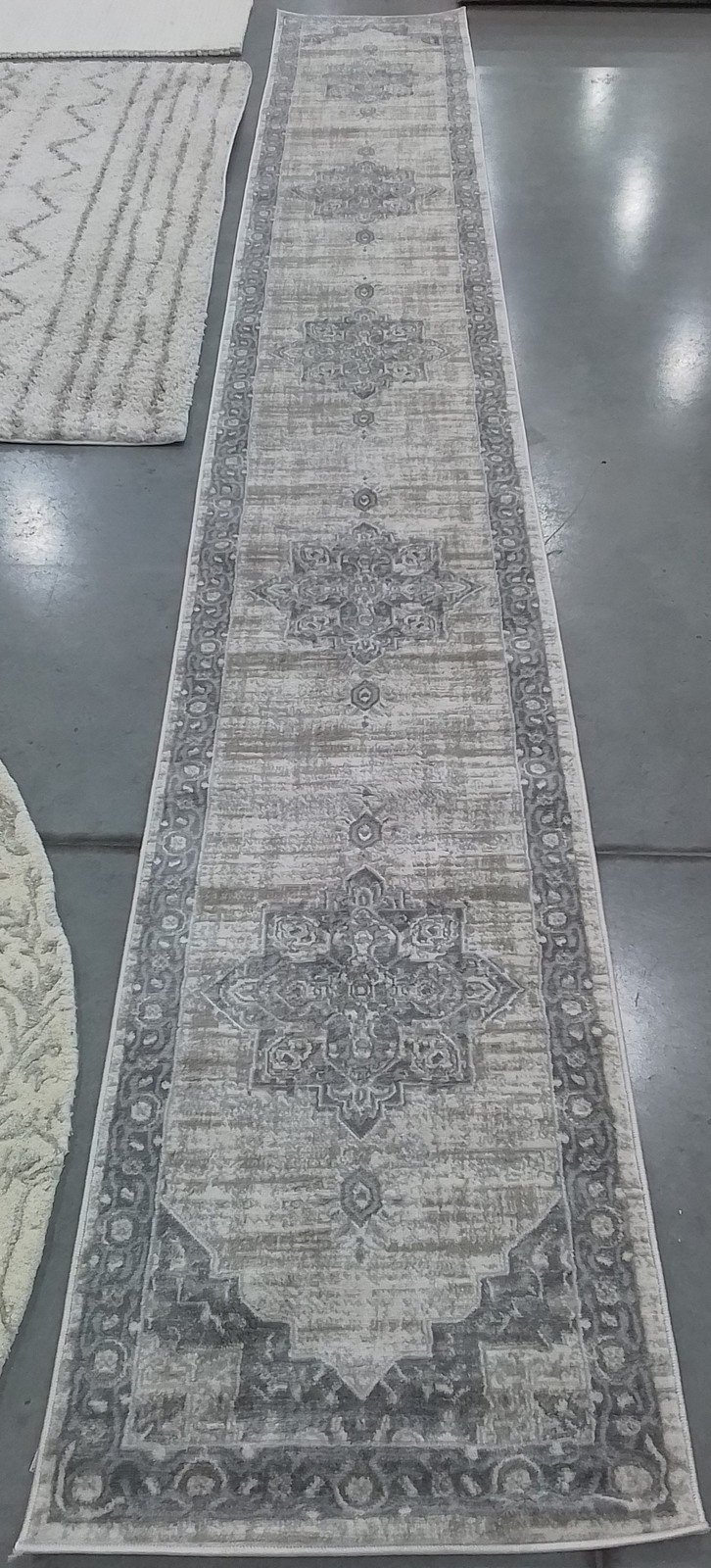CREAM GREY 2′-0″ x 14′-0″ Broken Thread Rug Reduced Price 1172796173 BNT865B-214