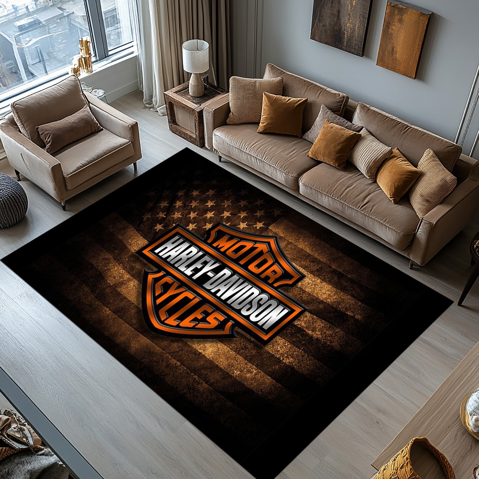 Harley Rug, Harley Rugs, Harley Hall Carpet,Harley Themed Rug,Harley Design Rug
