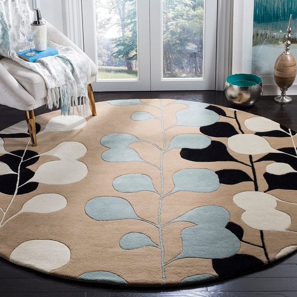 Handmade Woolen Round Carpet for Living Room Size 3 x 3 feet Round