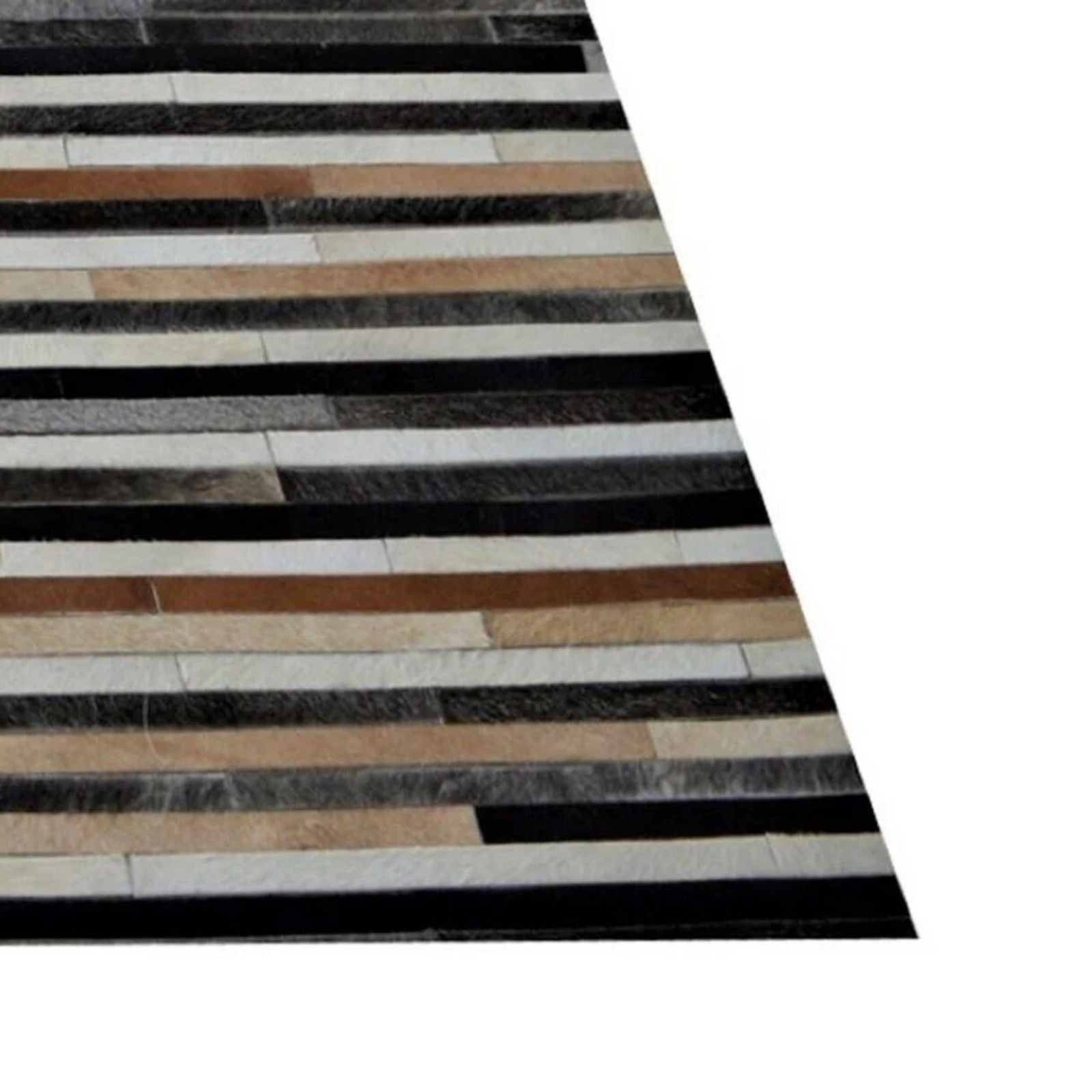 Handmade Cowhide Leather Runner Rug Modern Patchwork Hallway Carpet Rug 6×9,8×12