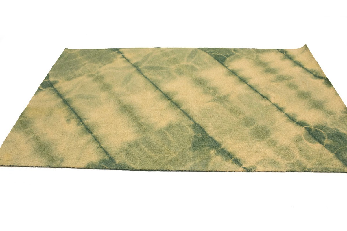 Green Abstract Tie-Dye Design Wool 5X8 Hand-Tufted Modern Rug Kids Room Carpet