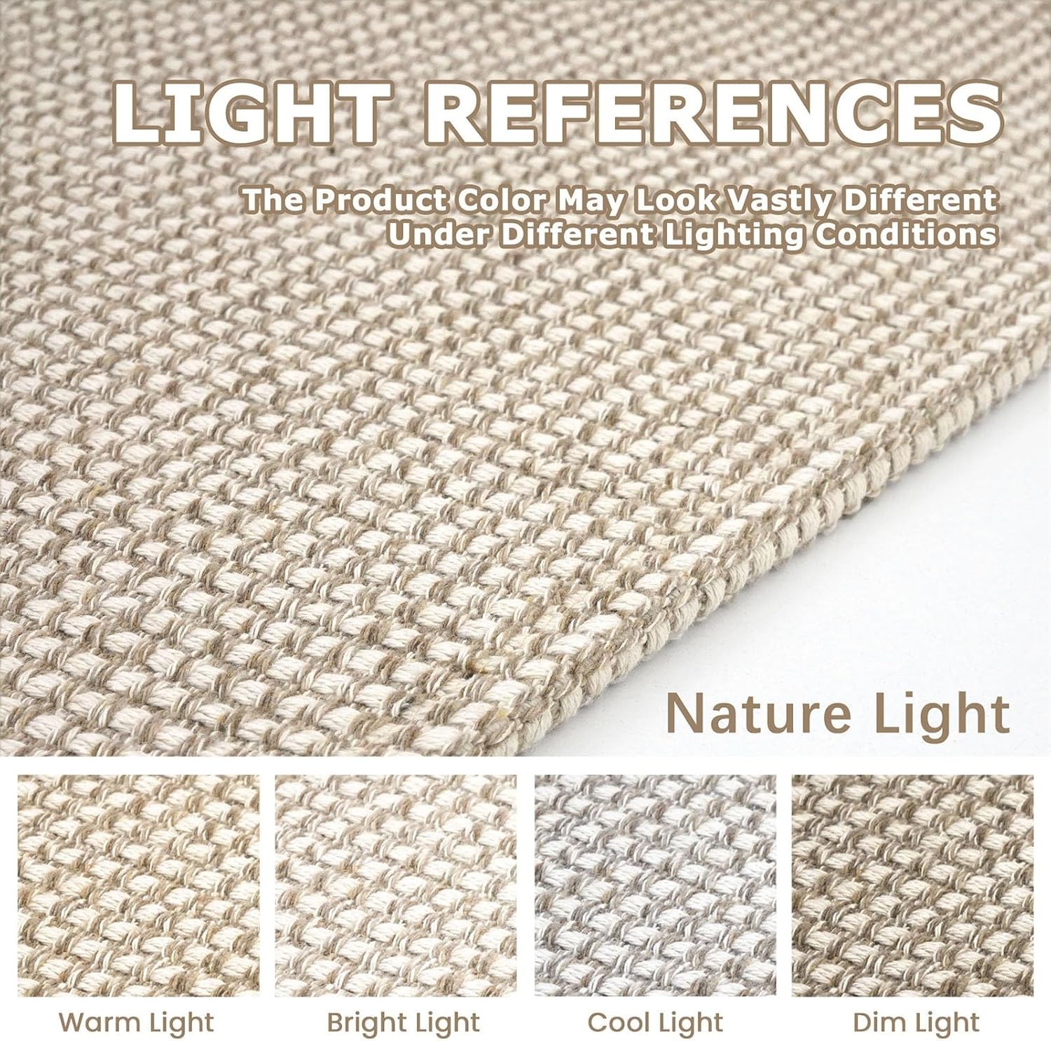 Chic Ivory/Khaki Washable 3×5 ft Rug – Non-Slip, Braided Entry Mat for Home