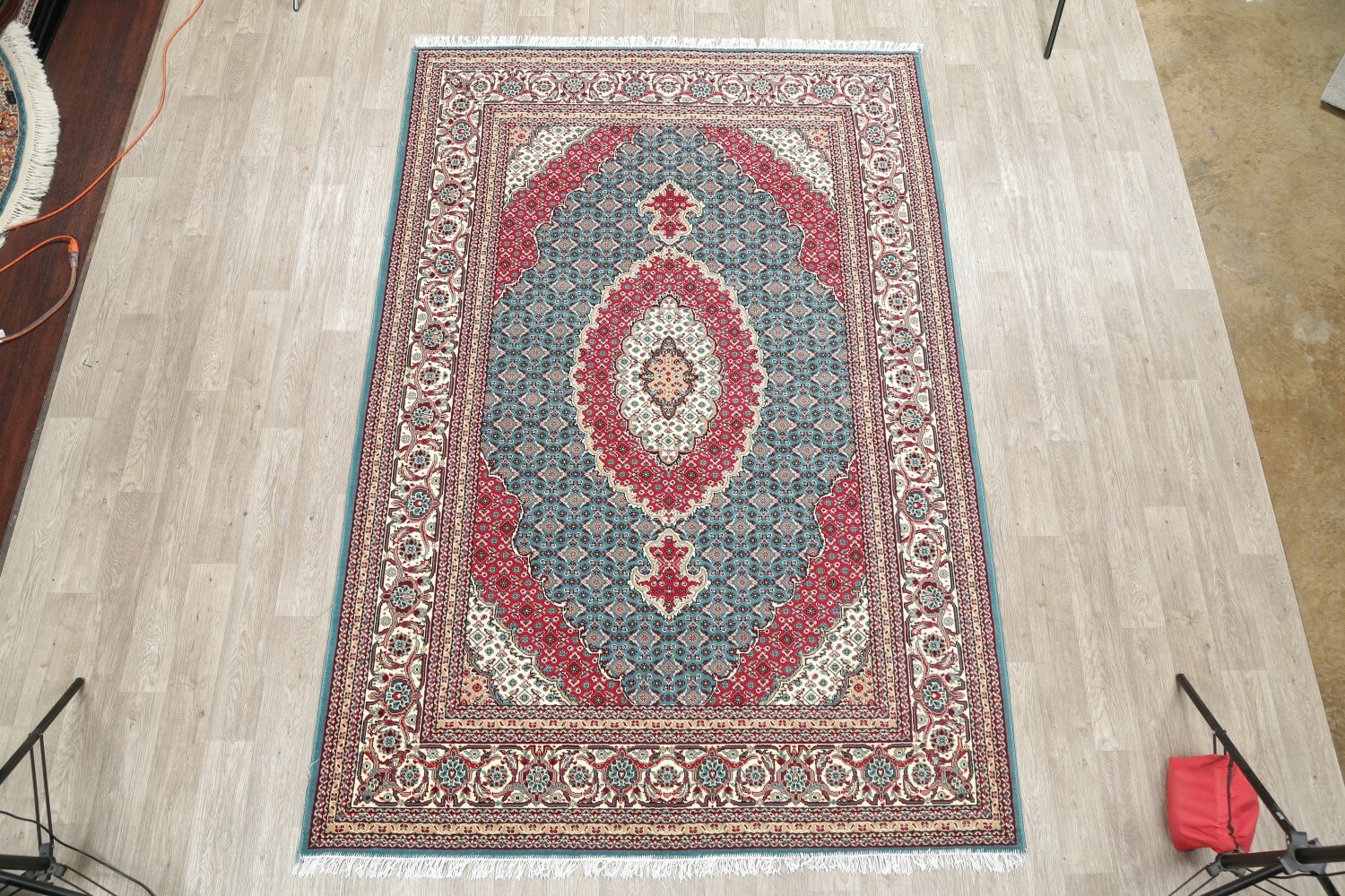 Teal Blue Geometric Oriental Medallion Bidjar Area Rug Turkish New Carpet 7×10