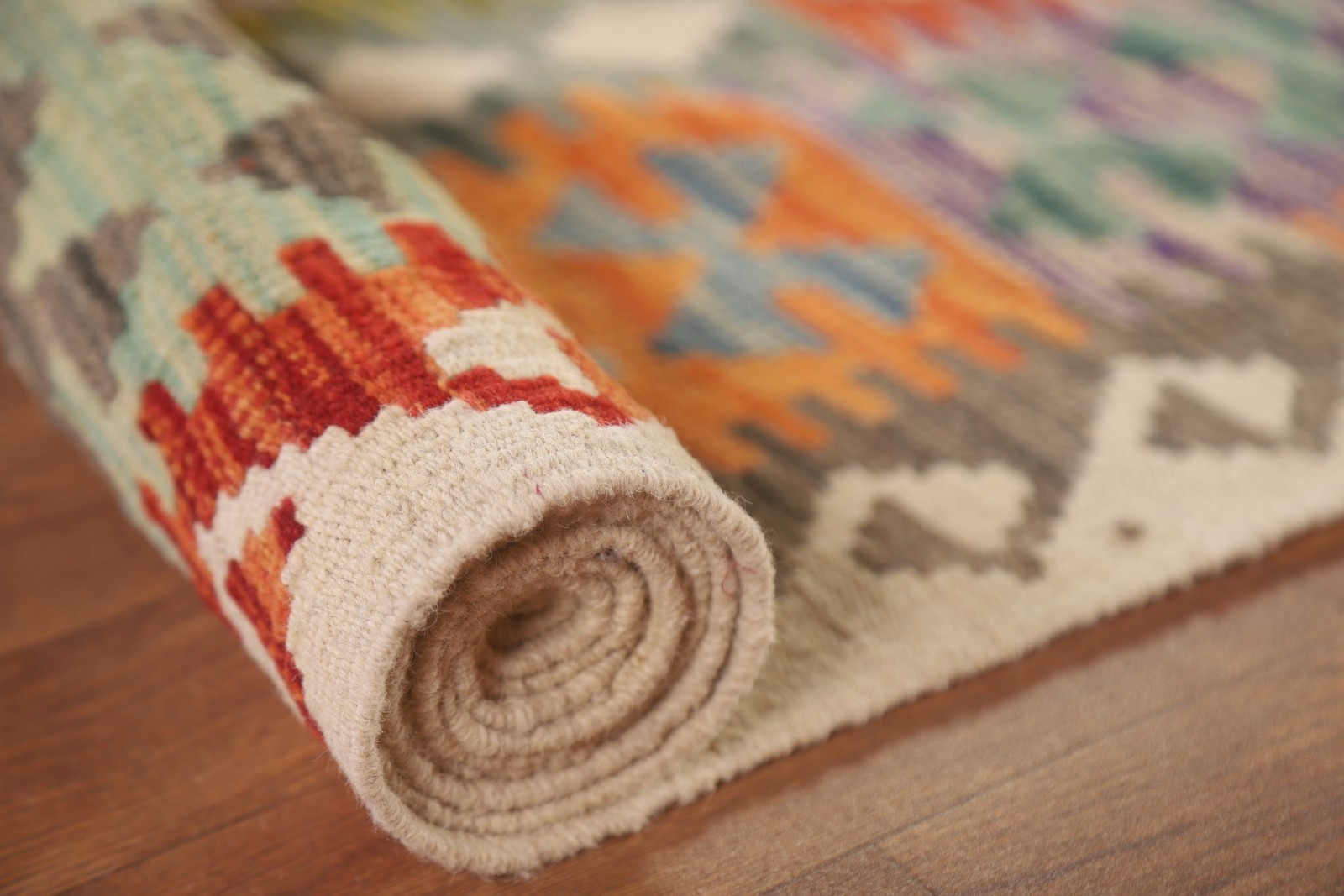 Reversible Wool Kilim Area Rug 10×13 Rust South-western Flat-weave Nomad Carpet