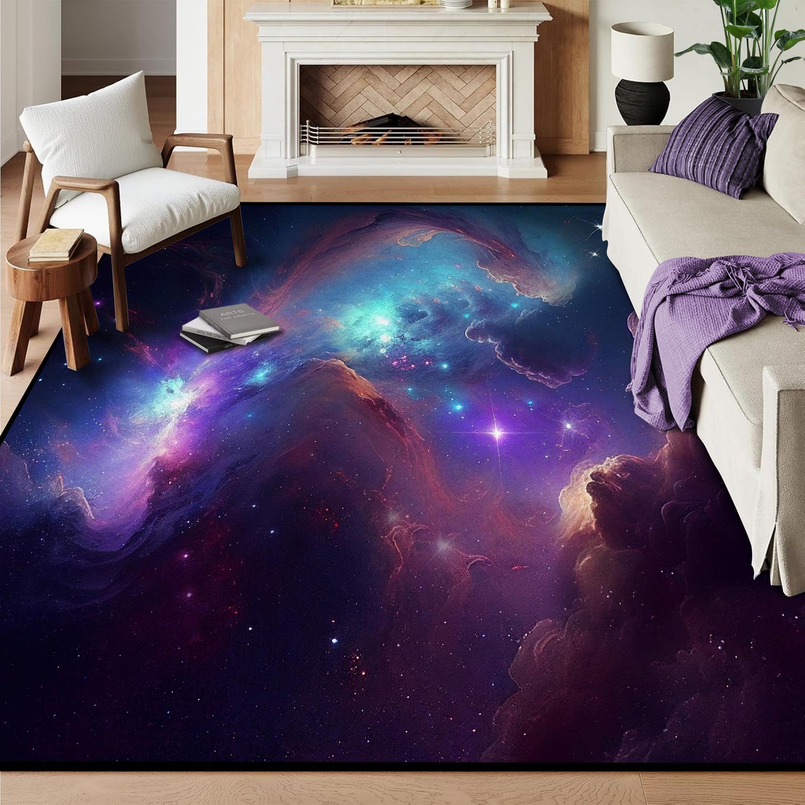 Ceryuee 6 X 9 Galaxy Area Rug Bedroom Living Room Girls Kids Boys Large Carpet