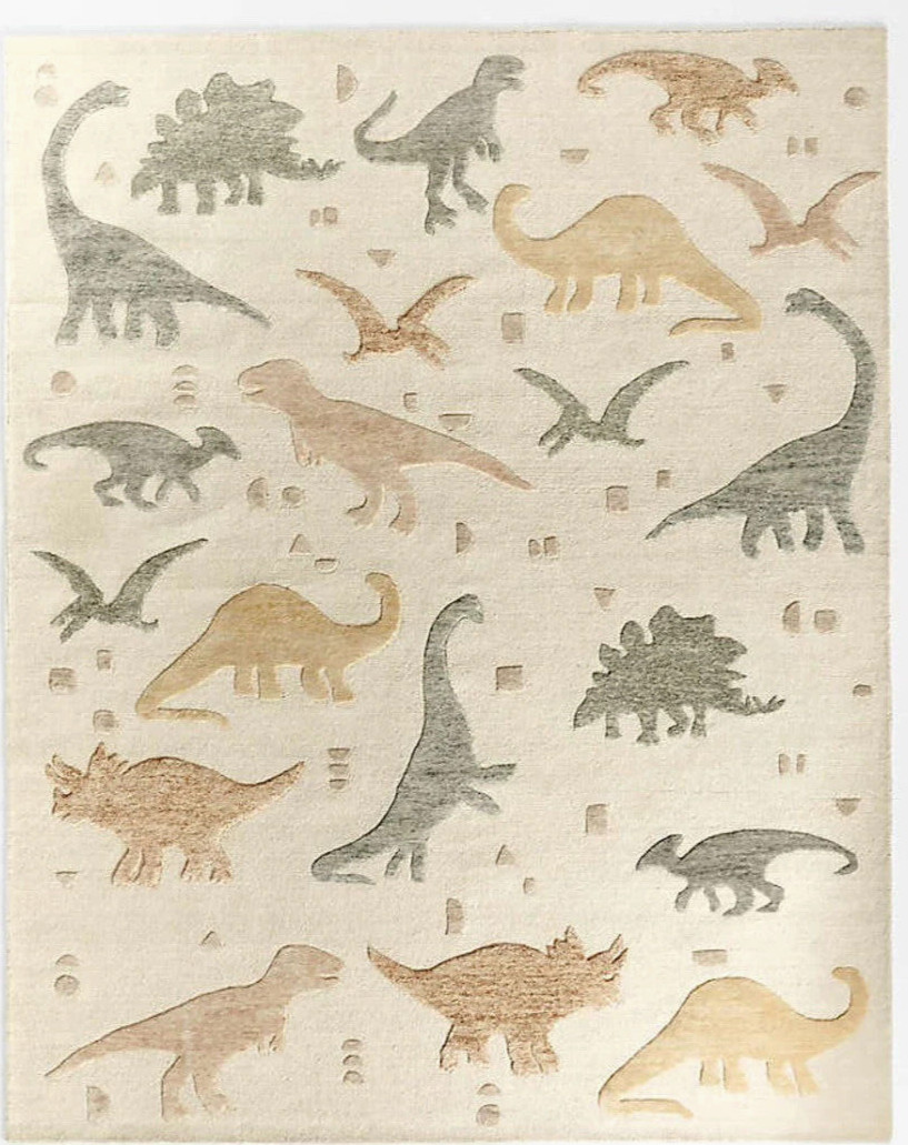Geo-Dino Dinosaur Brand New Kids Premium Quality Hand tufted 100% Pure Nz Wool