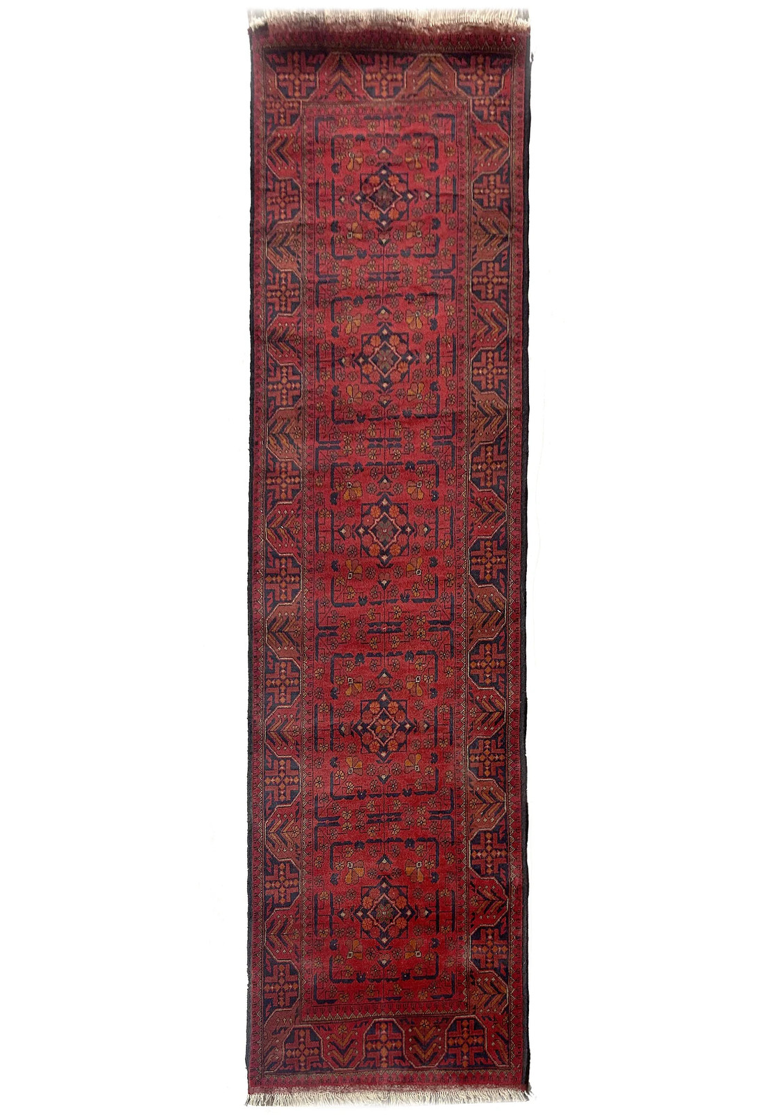 9 feet Afghan Runner Wool on Wool #PK-86