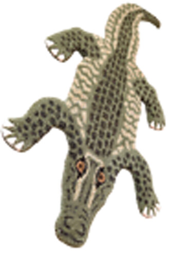 Crocodile Handmade Hand Tufted Animal design Green Woolen Area Rug
