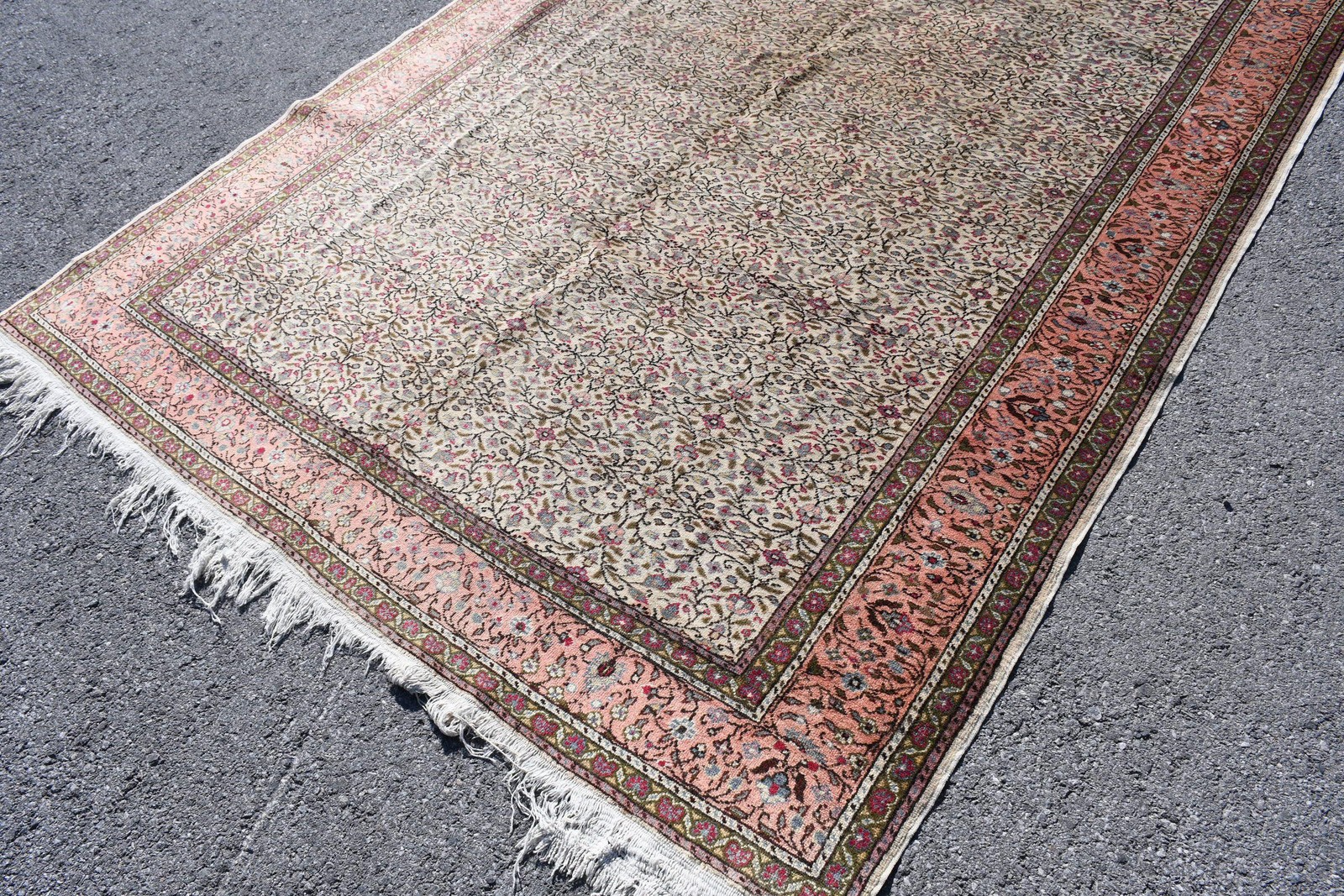 Vintage Turkish Rug 6,46×9,6 ft (197×293 cm), Pink Brown Handmade Rug