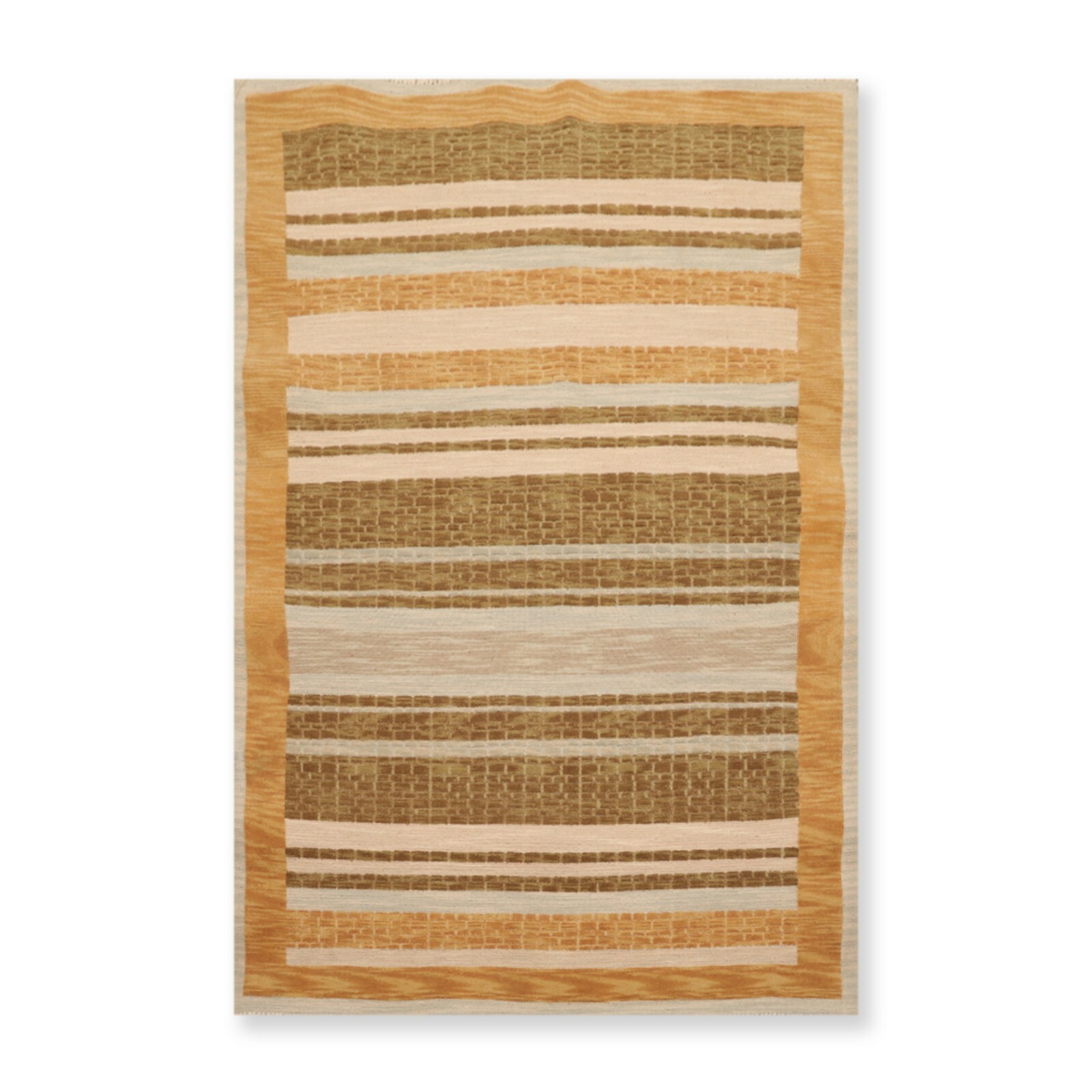 3’10” x 5’10” Nourison Nourmak Hand Knotted Wool High Low Pile Area Rug 4×6