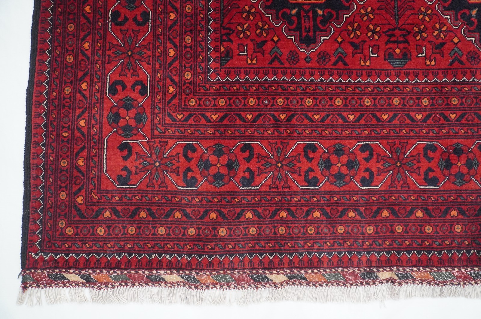 7×10 ft Red Khal Mohammadi Afghan Hand Knotted Wool Area Rug 6’7″x9’5″