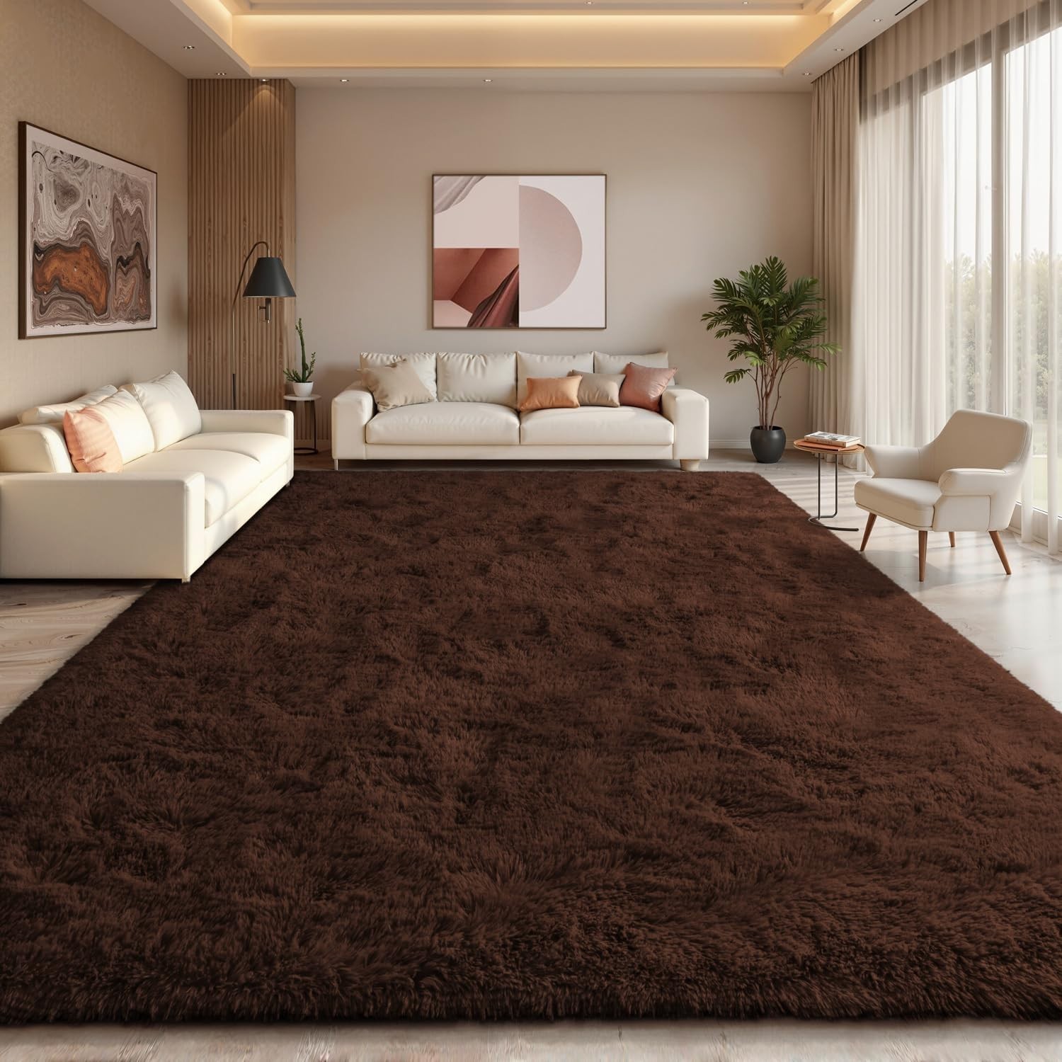 Fluffy Area Rugs Soft Plush Shag Coffee Carpet Mat for Living Room Bedroom Floor