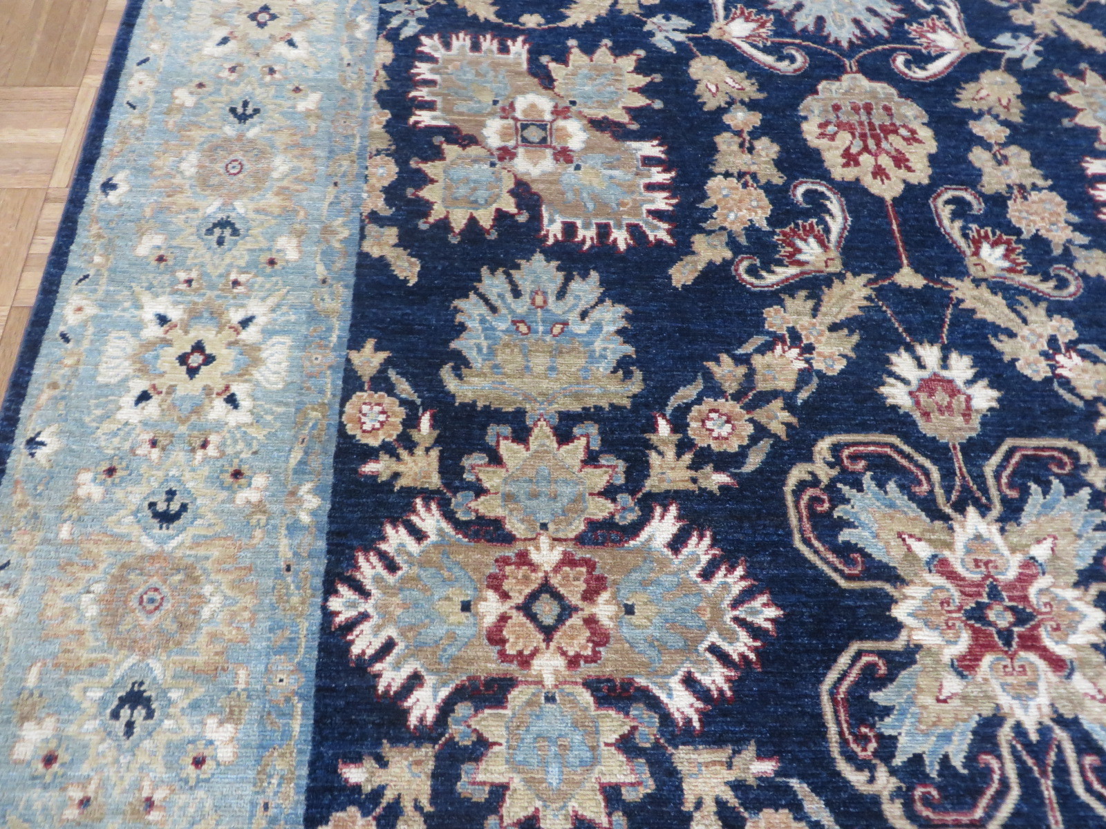 6 X 9’3 Hand Knotted Navy Blue Mahal Peshawar Oriental Rug G5127