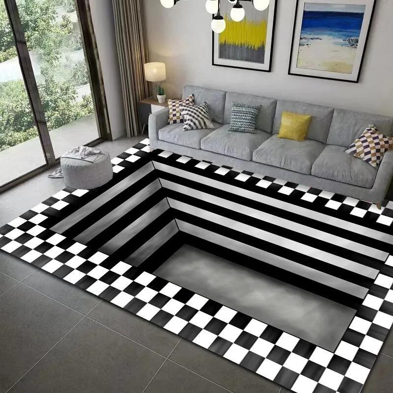 3D Vortex Illusion Carpet Entrance Door Floor Mat Doormat Non-slip Decor Rugs