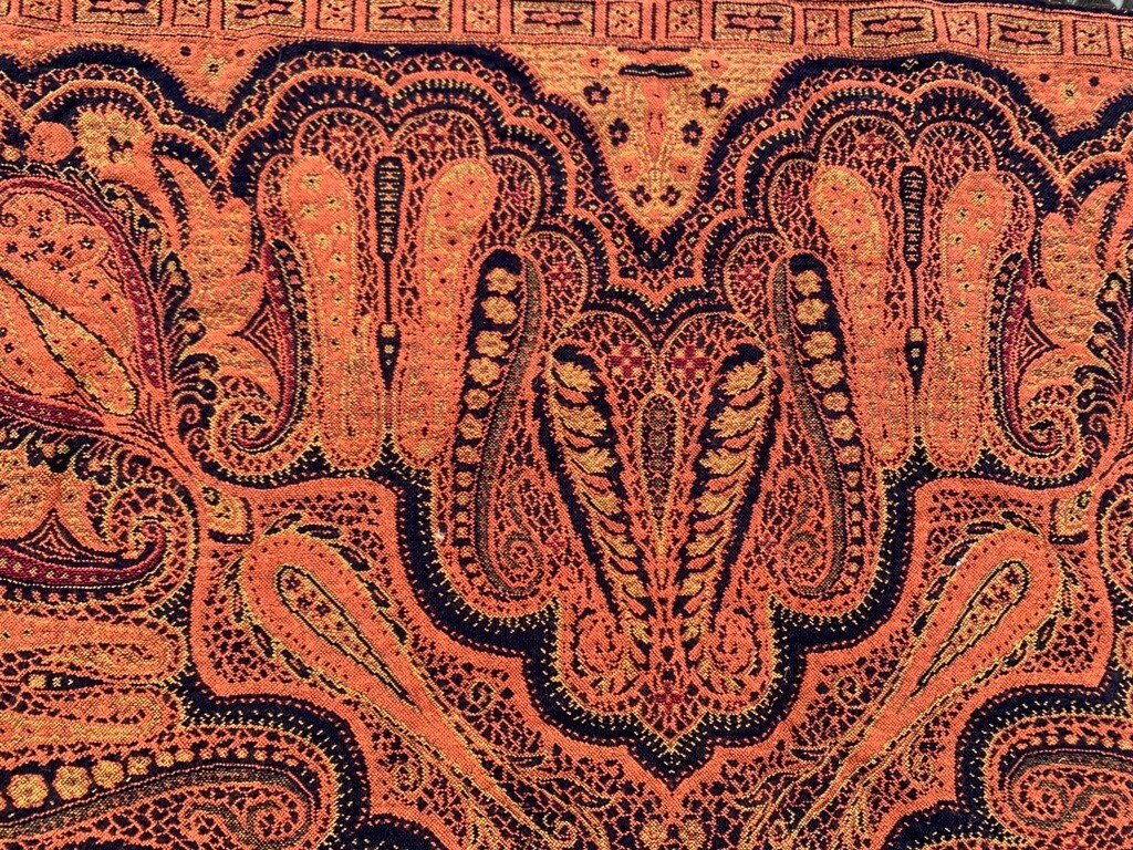 Vintage Paisley Shawl, 100 % Pure Woolen Scarf, Woolen shawl, Women Shawl 3×3 ft