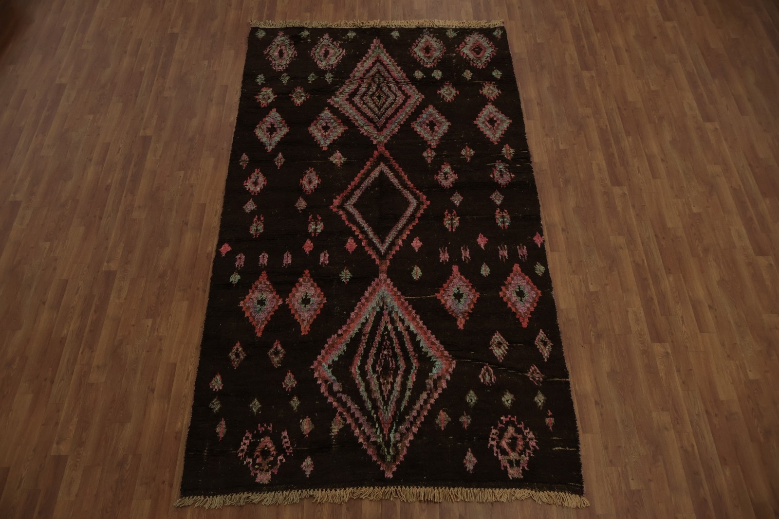 Tribal Moroccan Area Rug 6×11 Ft Handmade Geometric Oriental Wool Carpet