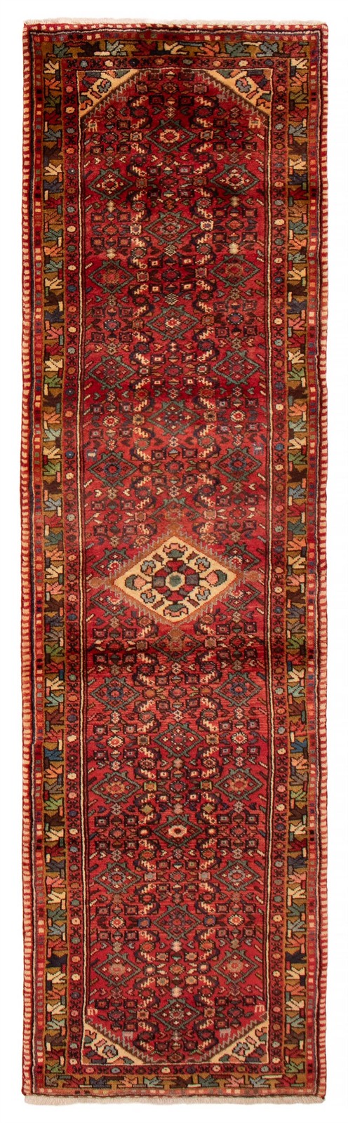 Vintage Hand-knotted Runner Rug 2’11” x 10’1″ Traditional Oriental Wool Carpet