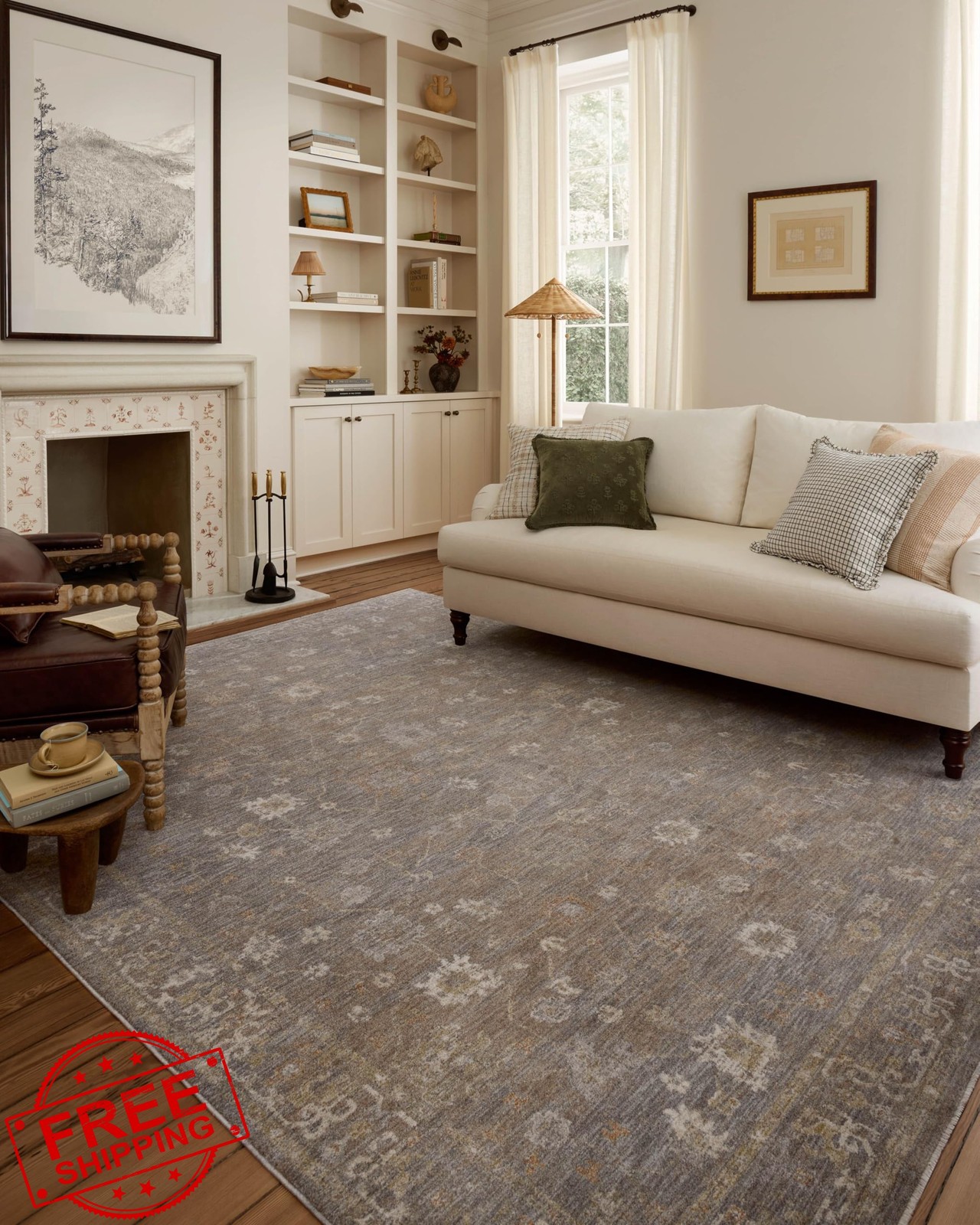 Loloi Louisa Rug 2’3″x3’10” Stone/Multi