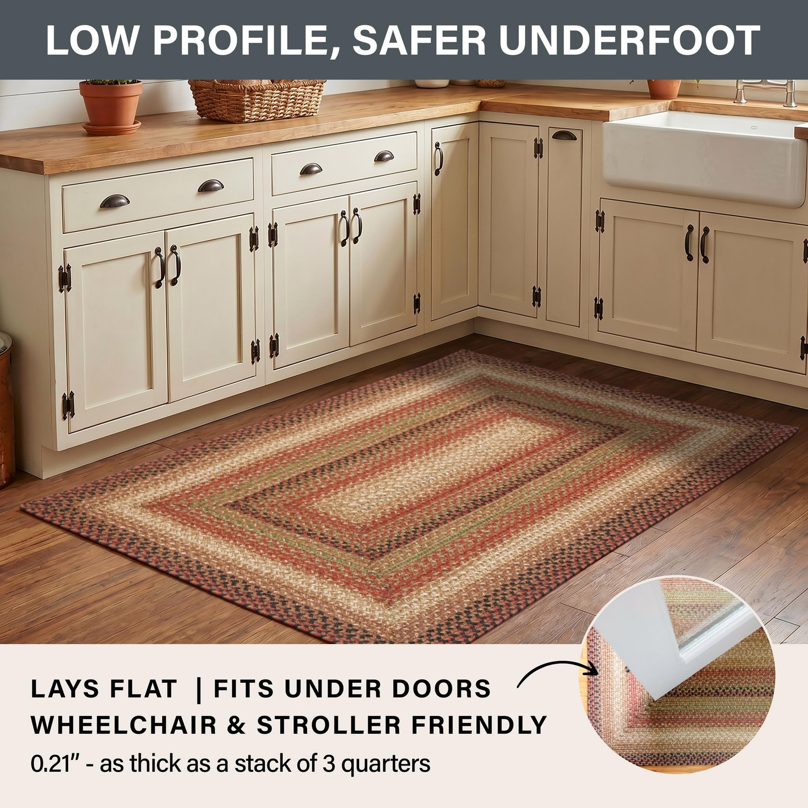Homespice 20×30” Brown Rectangular Braided Rug. Gingerbread Brown Jute Rug. Uses