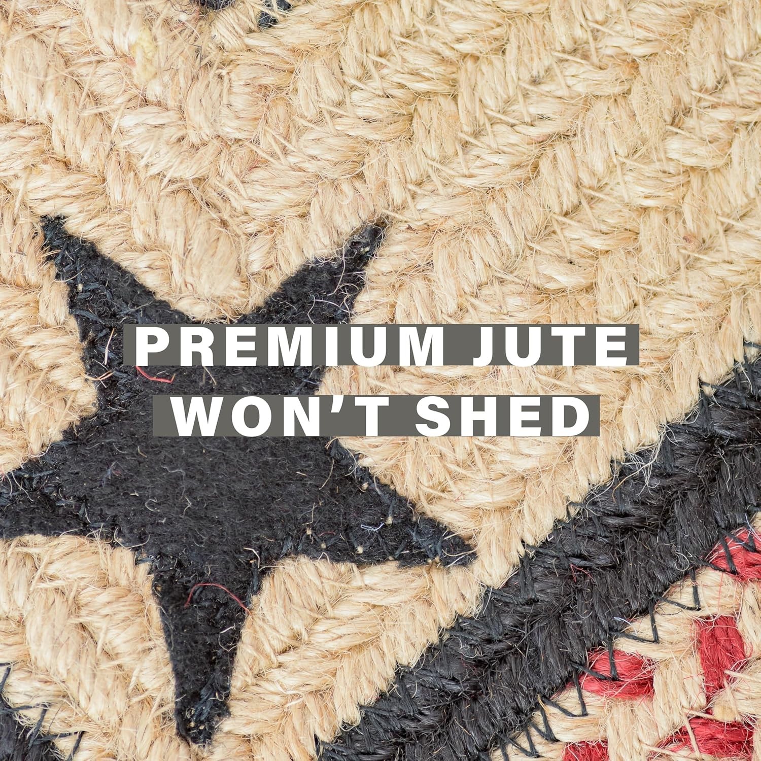 Gloucester Jute Braided Rug 20x30in Rect Black-Tan-Red Natural Jute Rug
