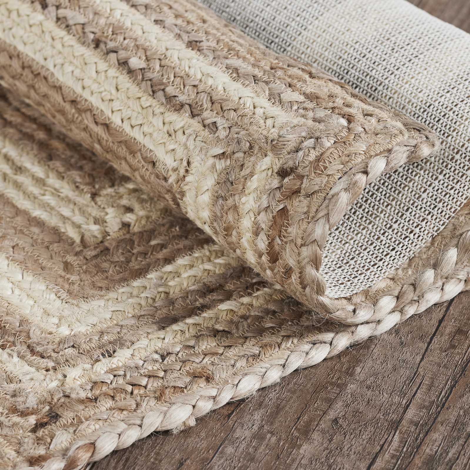 Accent Rug Natural & Creme Jute Farmhouse 27×48 Rect No Slip Floor VHC Brands