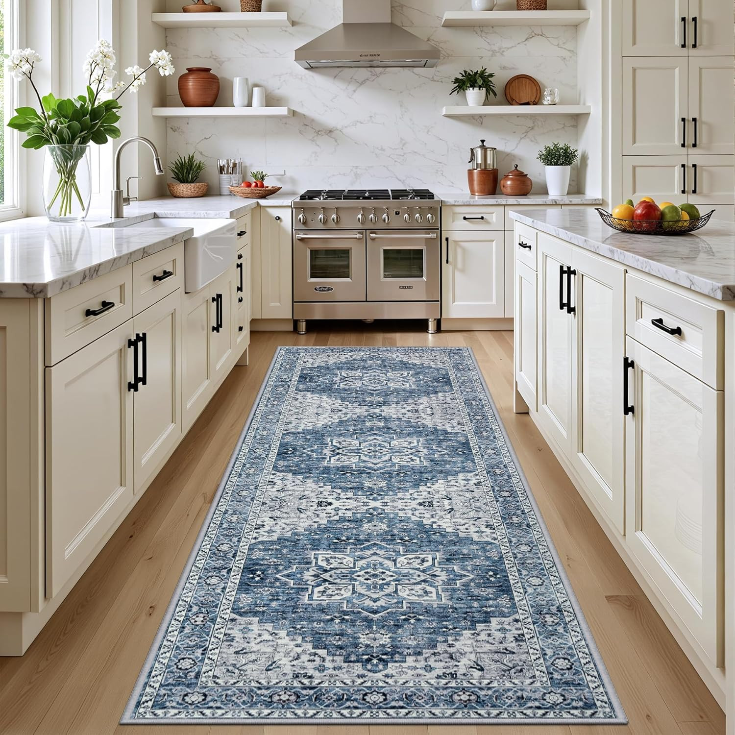 8X10 Area Rugs for Living Room: Washable Rug Soft Vintage Boho Carpet Indoor Flo