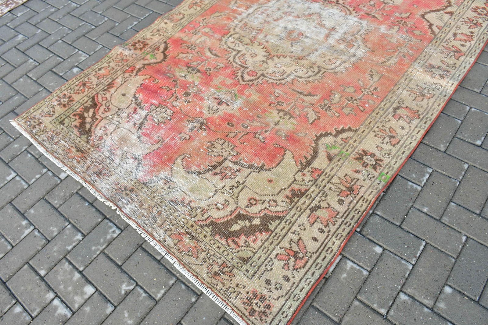 5,3×8,5 ft Rug, Vintage Turkish Rug, Red Handmade Rug