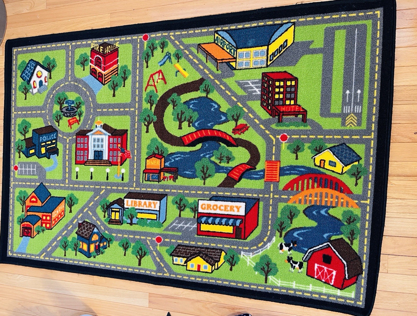 EXC Kids Carpet Playmat Rug 60″x39″ Car Rug for Kids Cars Town City