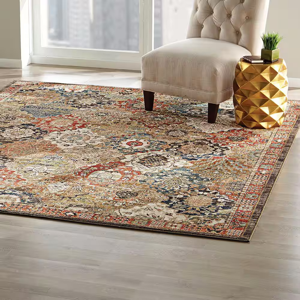 Patchwork Multi 2 Ft. X 4 Ft. Medallion Scatter Area Rug