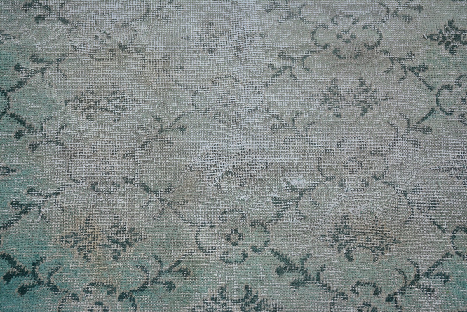 Turkish Vintage Area Rug 4,7×8 ft (144×245 cm), Green Moroccan Rug