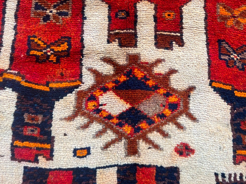 Pictorial Rug,Antique Rug,Afghan Rug,Turkish Rug,Boho Rug,Taimani Rug 5×13 ft