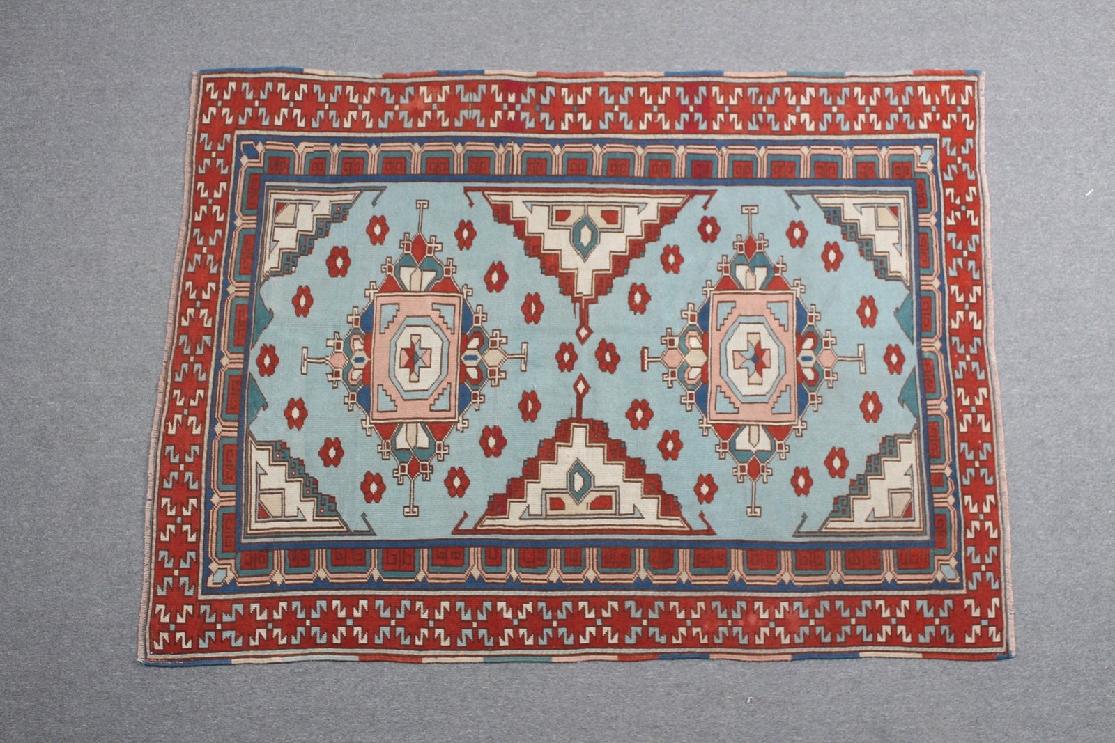 Vintage 4,5×6,1 ft Area Rug, Turkish Rug, Red Oriental Rug