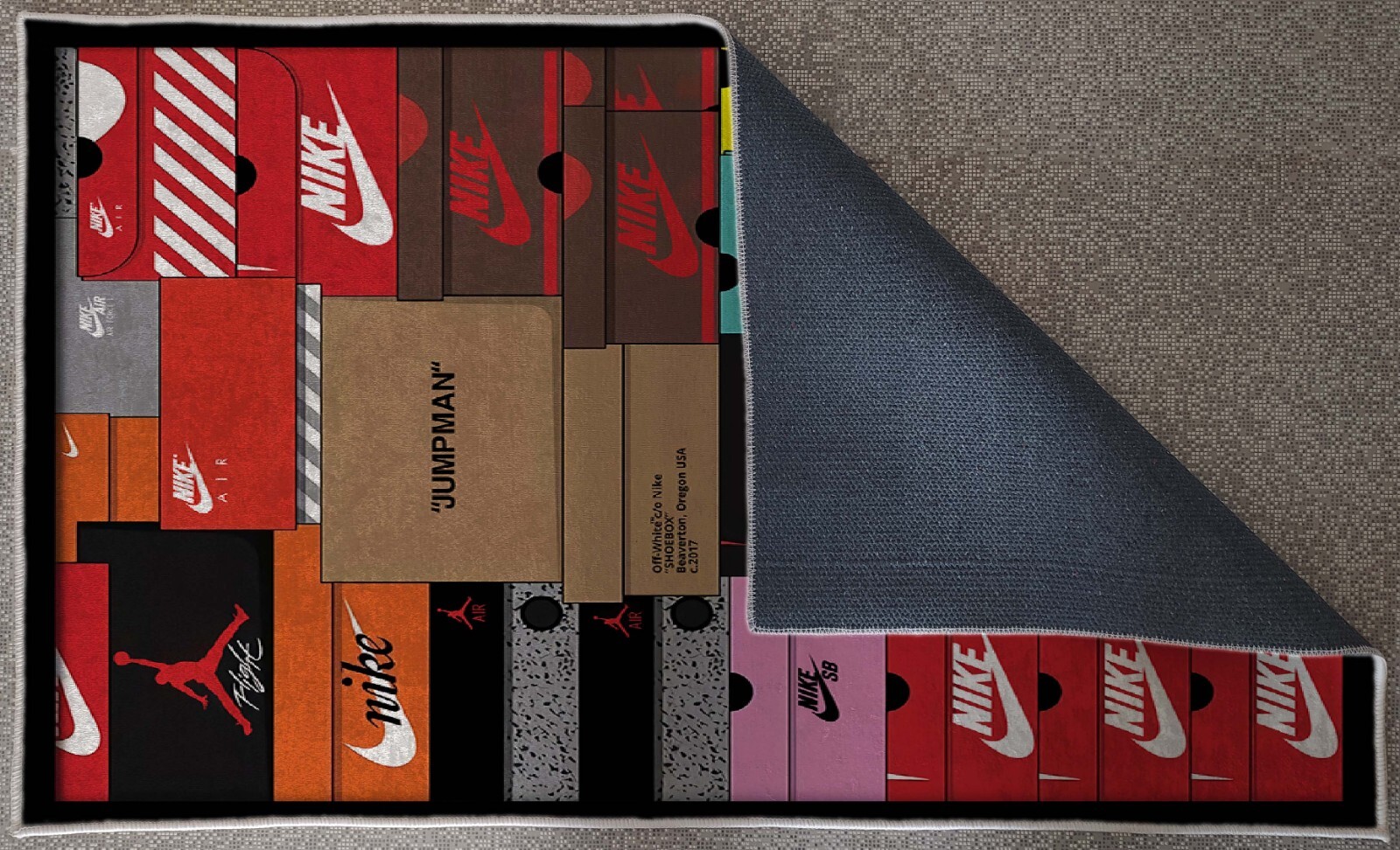 Sneaker Box Rug, Shoe Box Themed Hypebeast Sneaker, Shoes Box Carpet, Sneakers