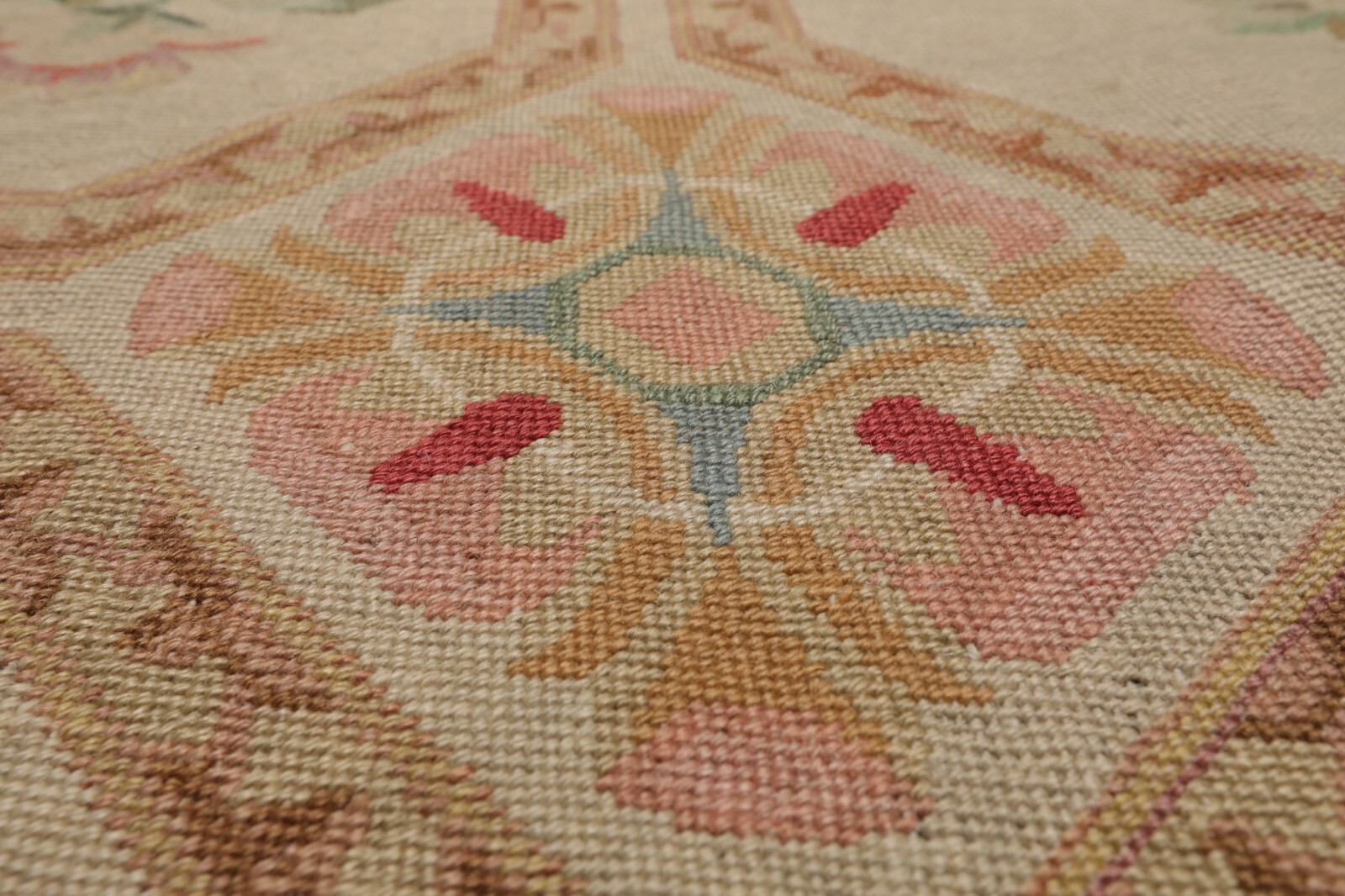 Antique Palace Hand Woven French Needlepoint Aubusson Flatweave Rug 12’5 x 21’11