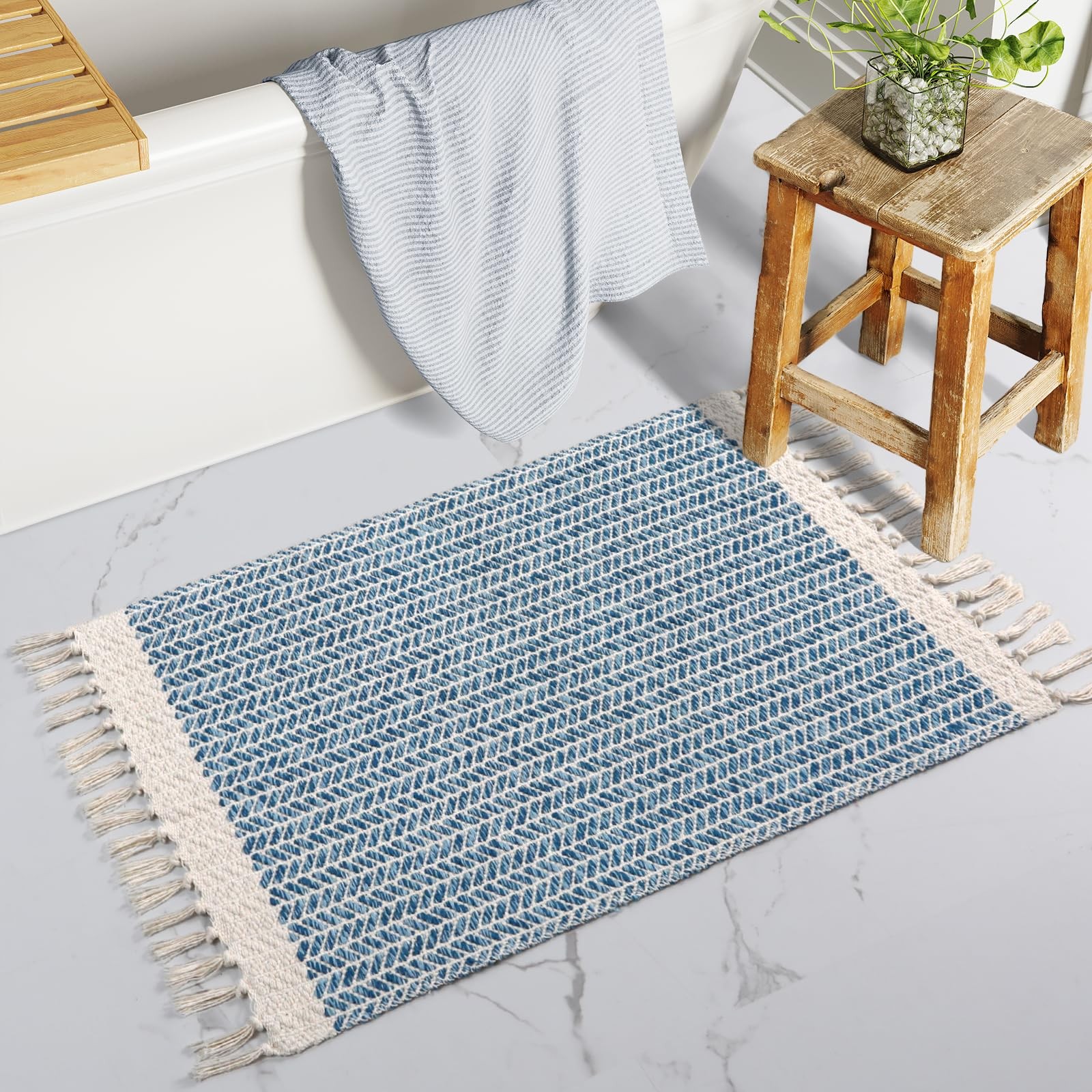 Belle Boho Bathroom Rugs, Small 2×3 Front Door Bath Mats Lightweight Entryway…