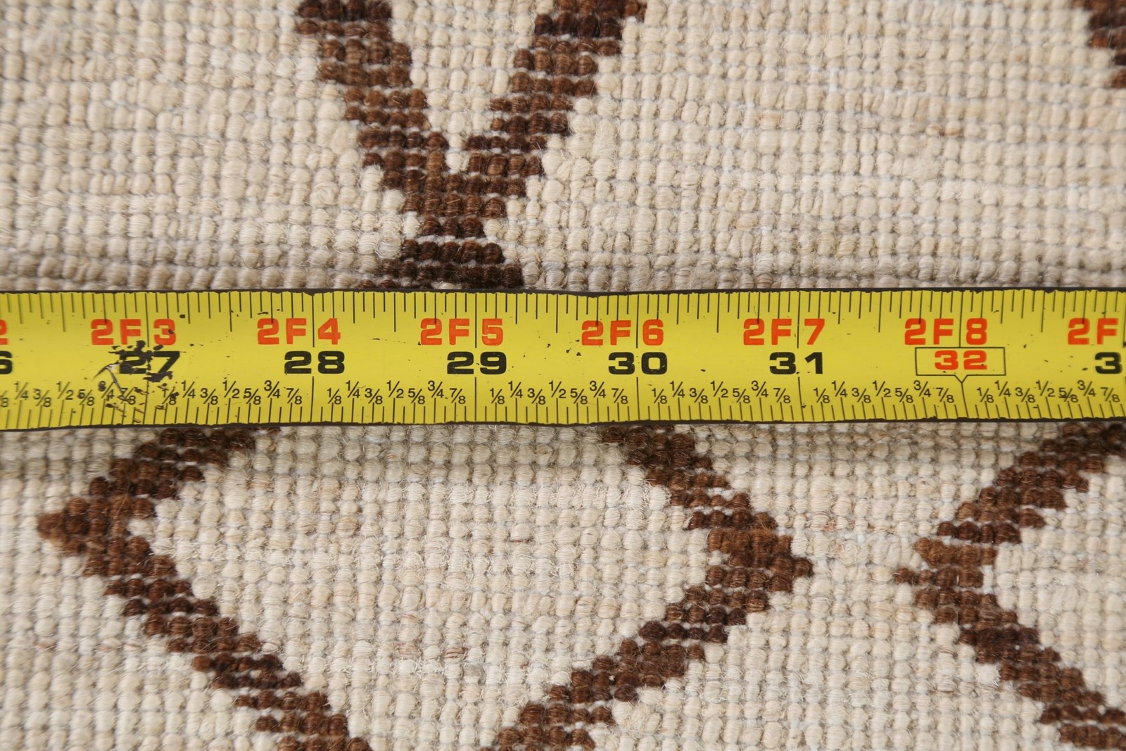 Trellis Moroccan Oriental Area Rug 5×7 Ivory & Brown Wool Hand-knotted Carpet