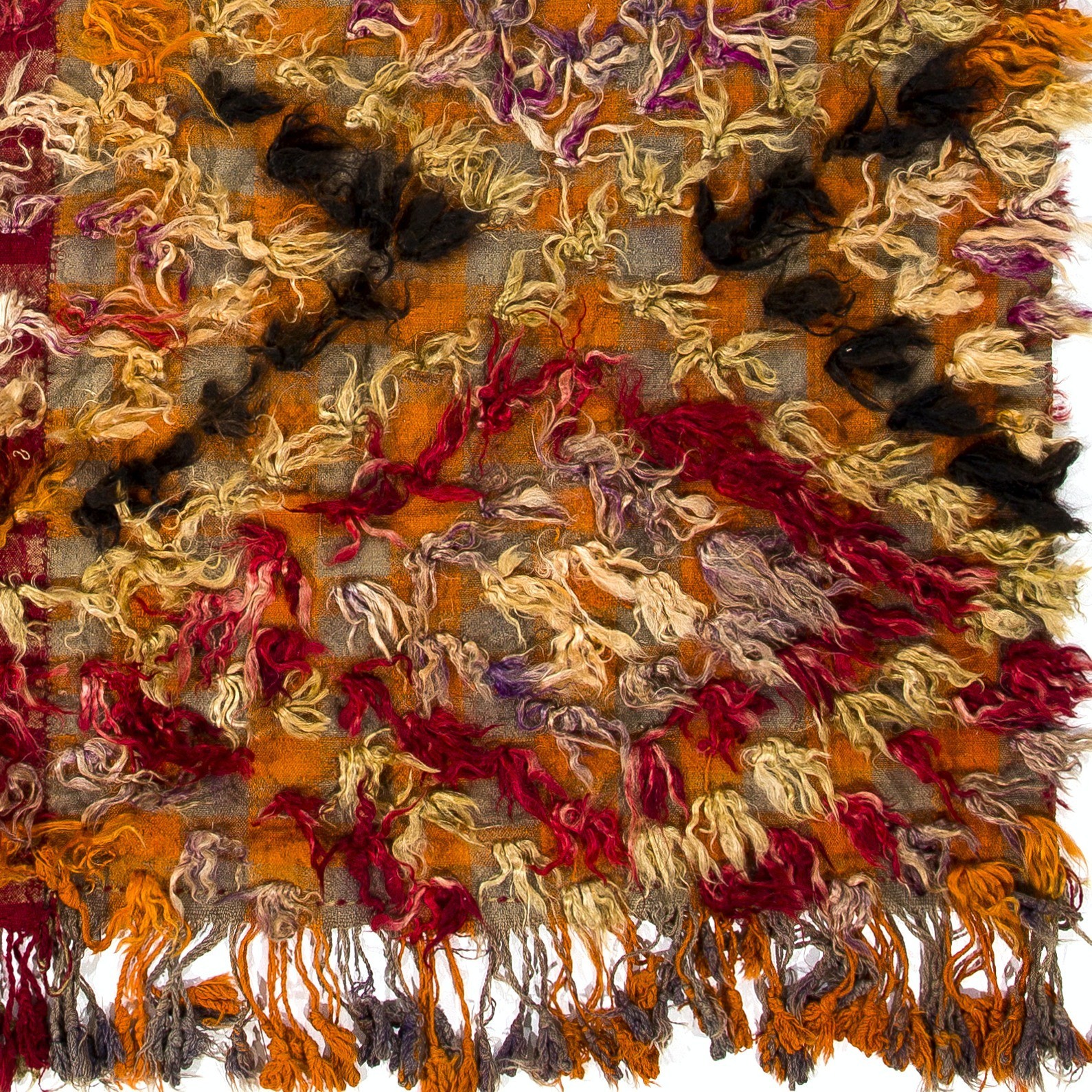 6.5×6.7 Ft One-of-a-Kind Happy and Hippie Vintage Turkish Tulu Rug
